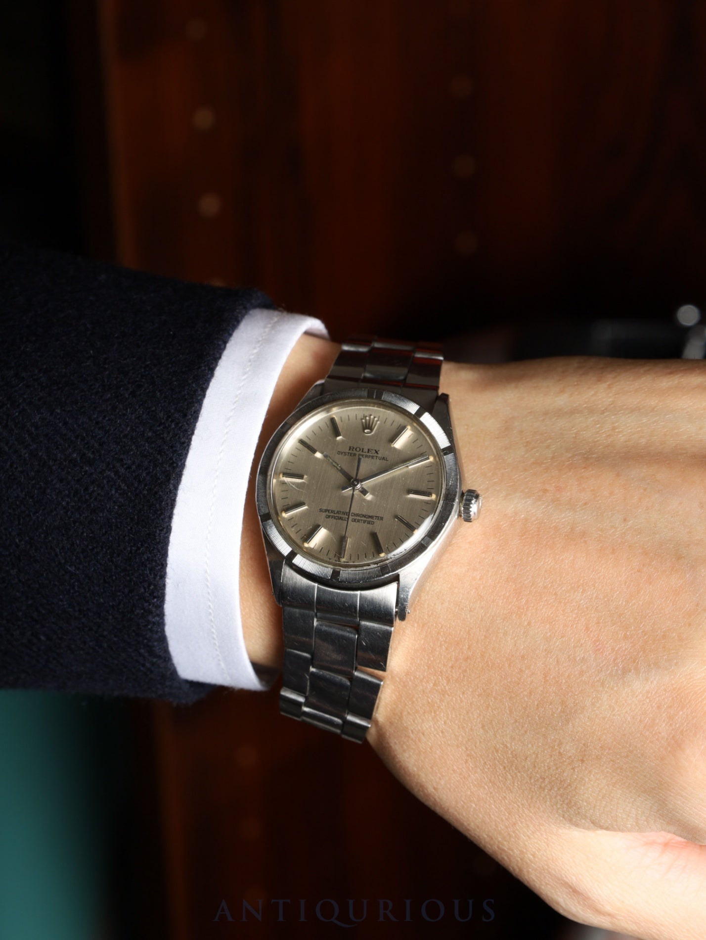 ロレックス オイスターパーペチュアル 1007 自動巻き Cal.1570 SS SS シルバー文字盤 29番台(1970年) オーバーホール済み