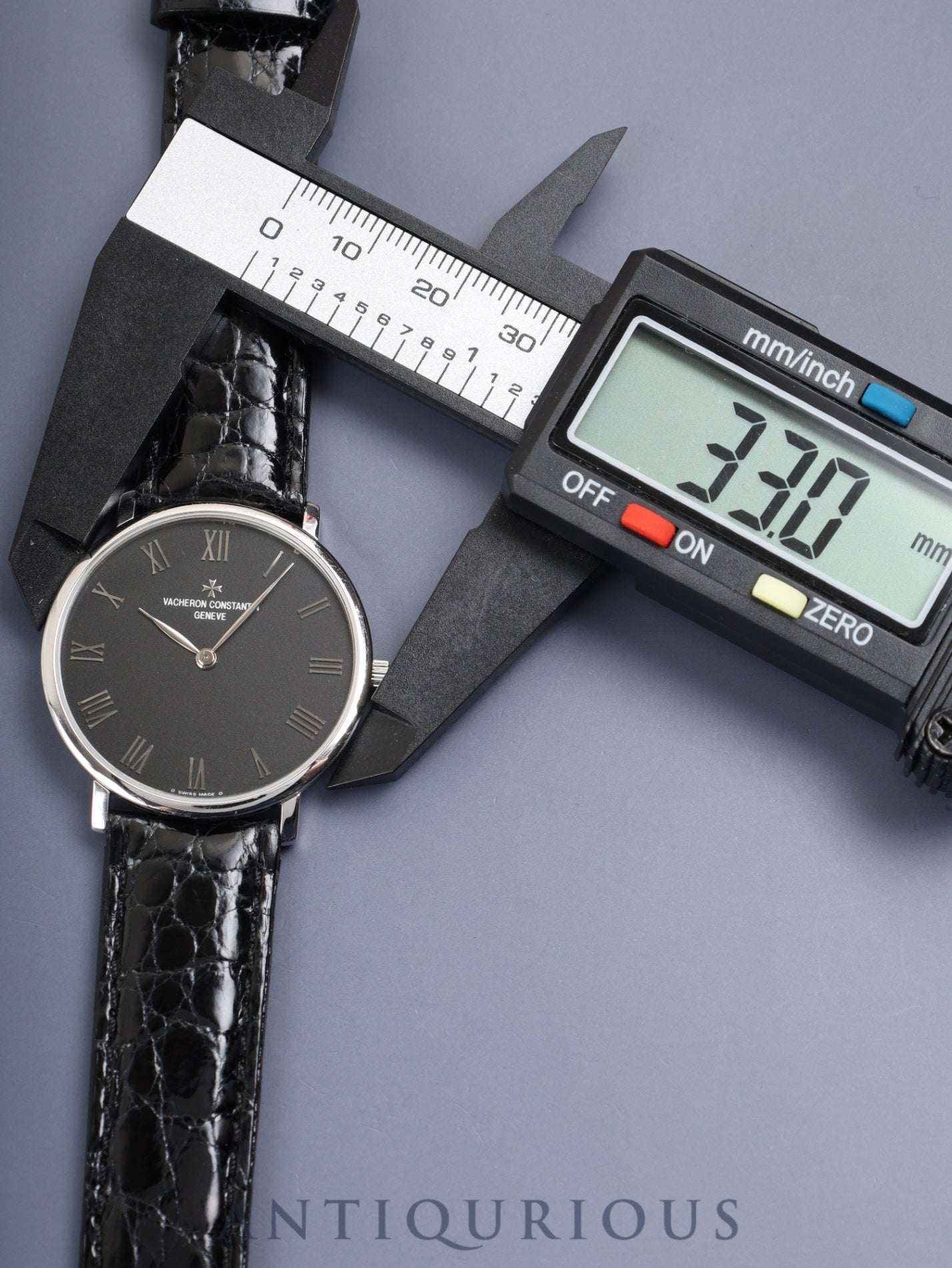 Vacheron Constantin Essential Flat 31160/000G-8996 Manual Winding Caliber 1132.2 750WG Leather Genuine Pin Buckle (750WG) Black Roman Dial Box Warranty Card (2002) Notebook Overhaul