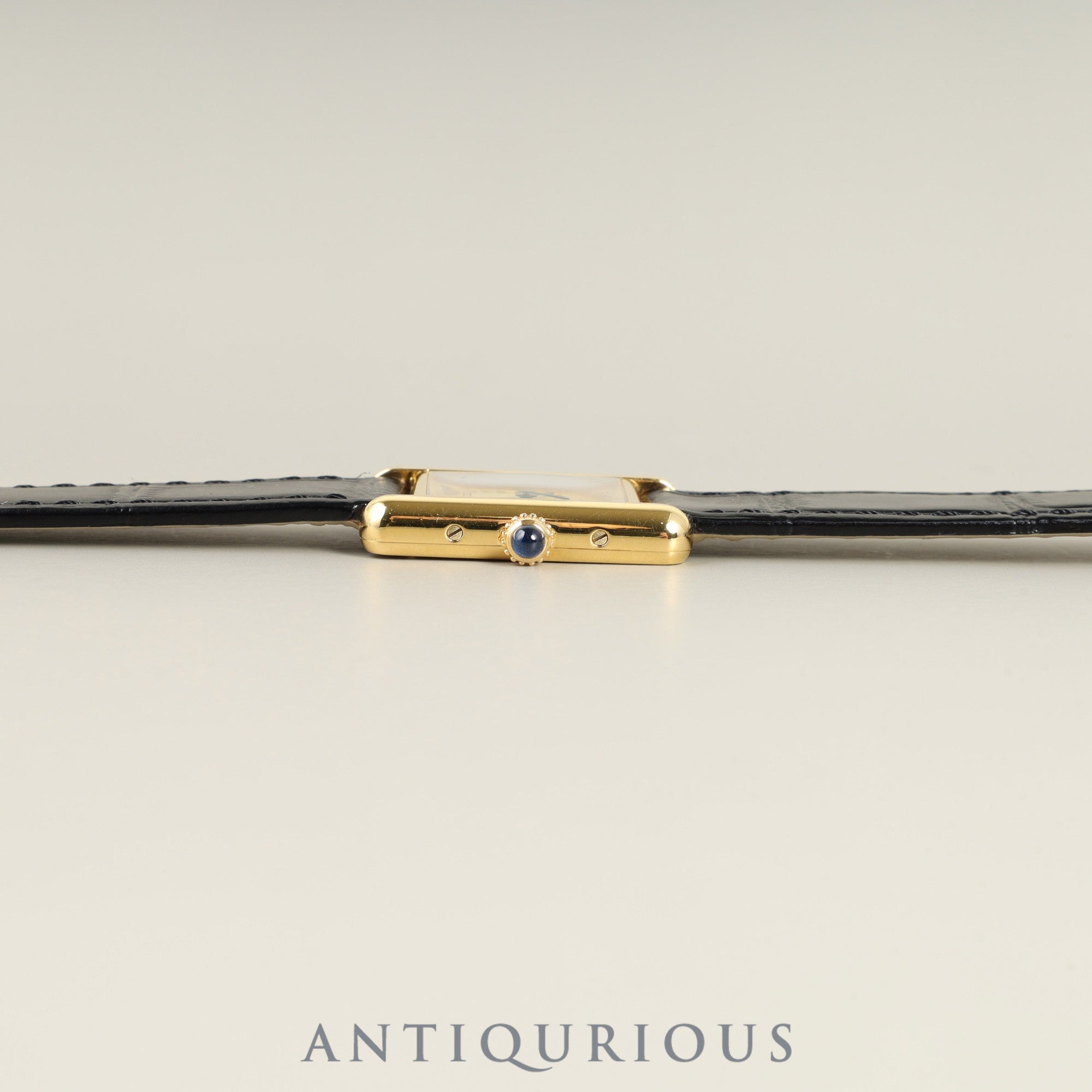 カルティエ マストタンク SM 5057001 クォーツ Cal.057 SV925 革 純正尾錠(GP)アイボリーローマン文字盤 オーバーホール済み