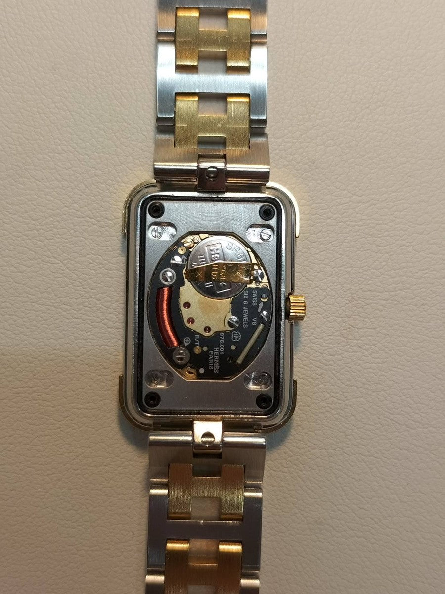 エルメス クロアジュール CR1.240 クォーツ Cal.976.001 SS/GP SS/GP ゴールド文字盤 オーバーホール済み