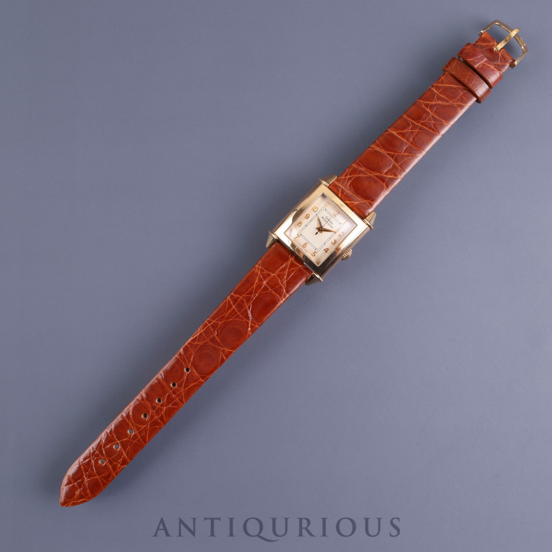 Girard-Perregaux Vintage 1945 2590 Manual winding Cal.2409 YG Leather Genuine buckle (750) Champagne Arabic dial Overhauled