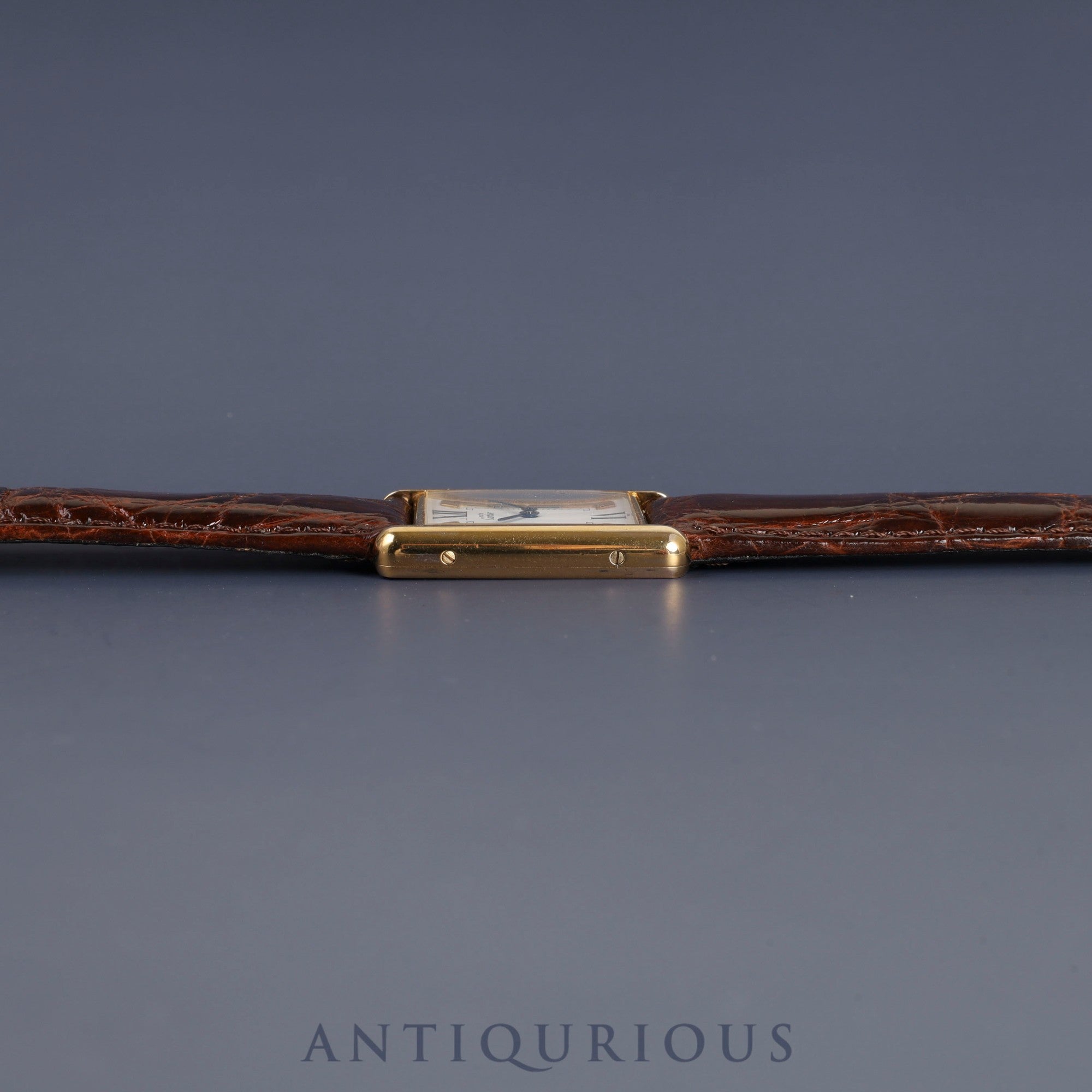 カルティエ マストタンク LM 590005 クォーツ Cal.90 SV925 革 純正尾錠(GP)サイドトリニティ文字盤 オーバーホール済み