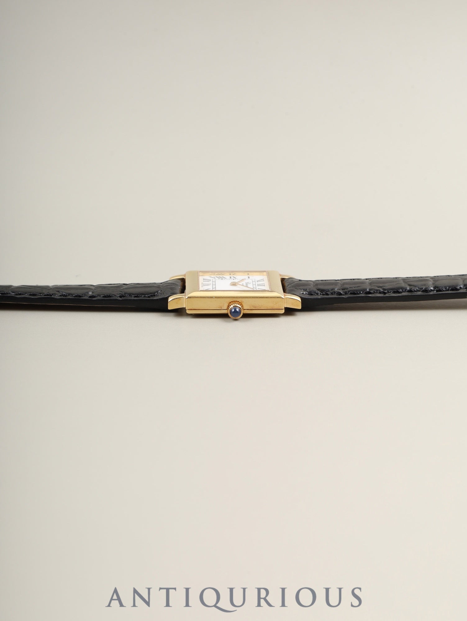 Chopard Classic Square 12/7366 Quartz Cal.976.001 750YG Leather Genuine Buckle (GP) White Roman Dial Box Booklet Warranty (2001) Genuine Strap Overhauled