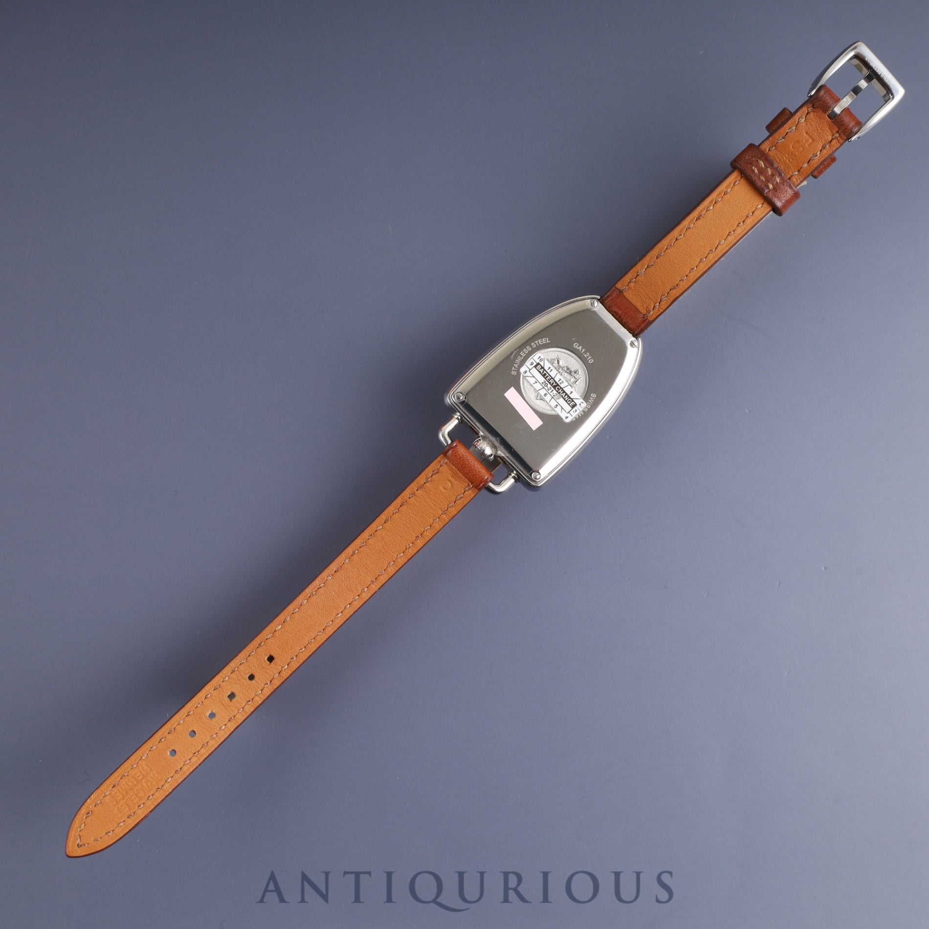 Hermes Galop GM GA1.210 Quartz SS Genuine leather strap (D stamp: 2019) Genuine buckle (SS) Silver dial Box Warranty (2019) Overhauled