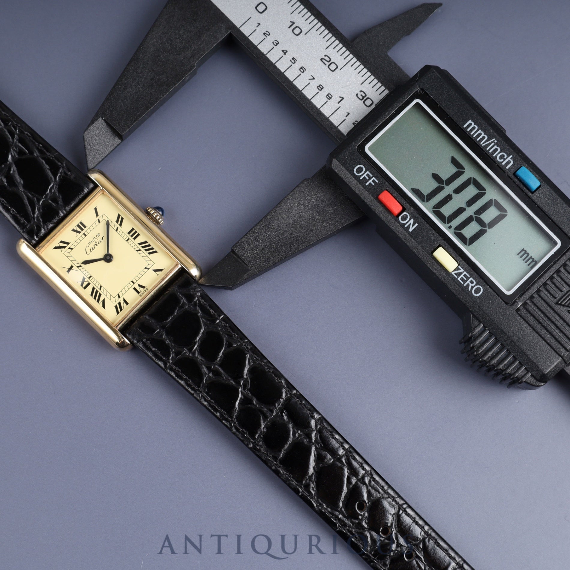 Cartier Must Tank LM Manual winding Cal.78-1 SV925 Leather Genuine buckle (GP) Ivory Roman dial Overhauled