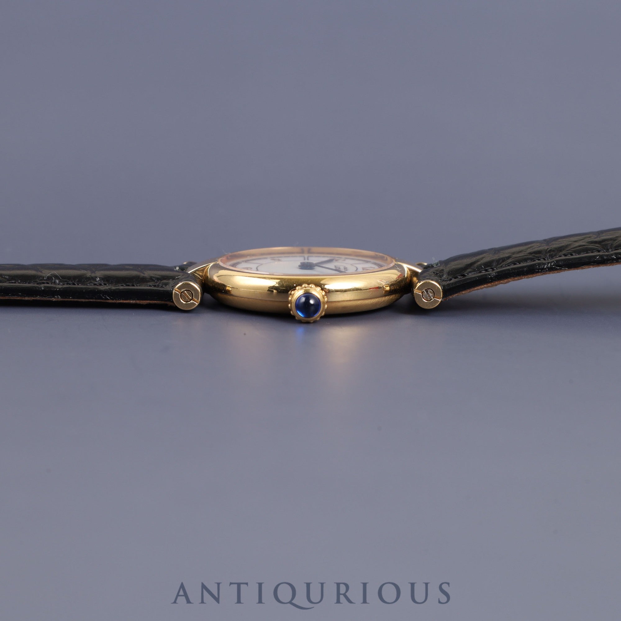 Cartier Must VLC Vendome SM W1009854 / 1851 Quartz SV925 Leather Genuine D Buckle (GP) Arabic CC Dial Mid 1980s to 1994 Box Overhauled