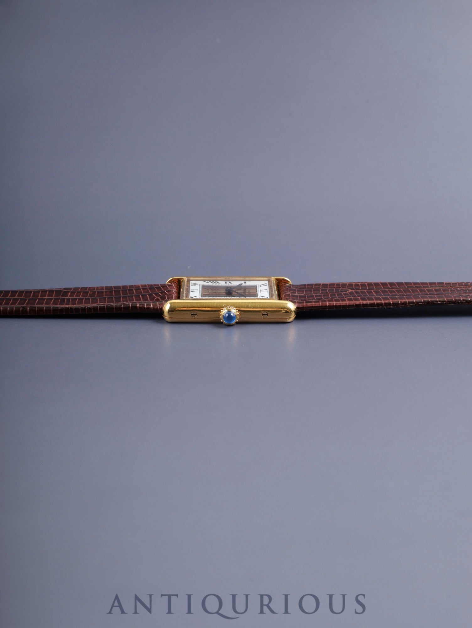 カルティエ マストタンク LM 590005 クォーツ Cal.90 SV925 革 純正尾錠(GP) フロントトリニティ文字盤(SWISS表記) オーバーホール済み 新品仕上げ済み