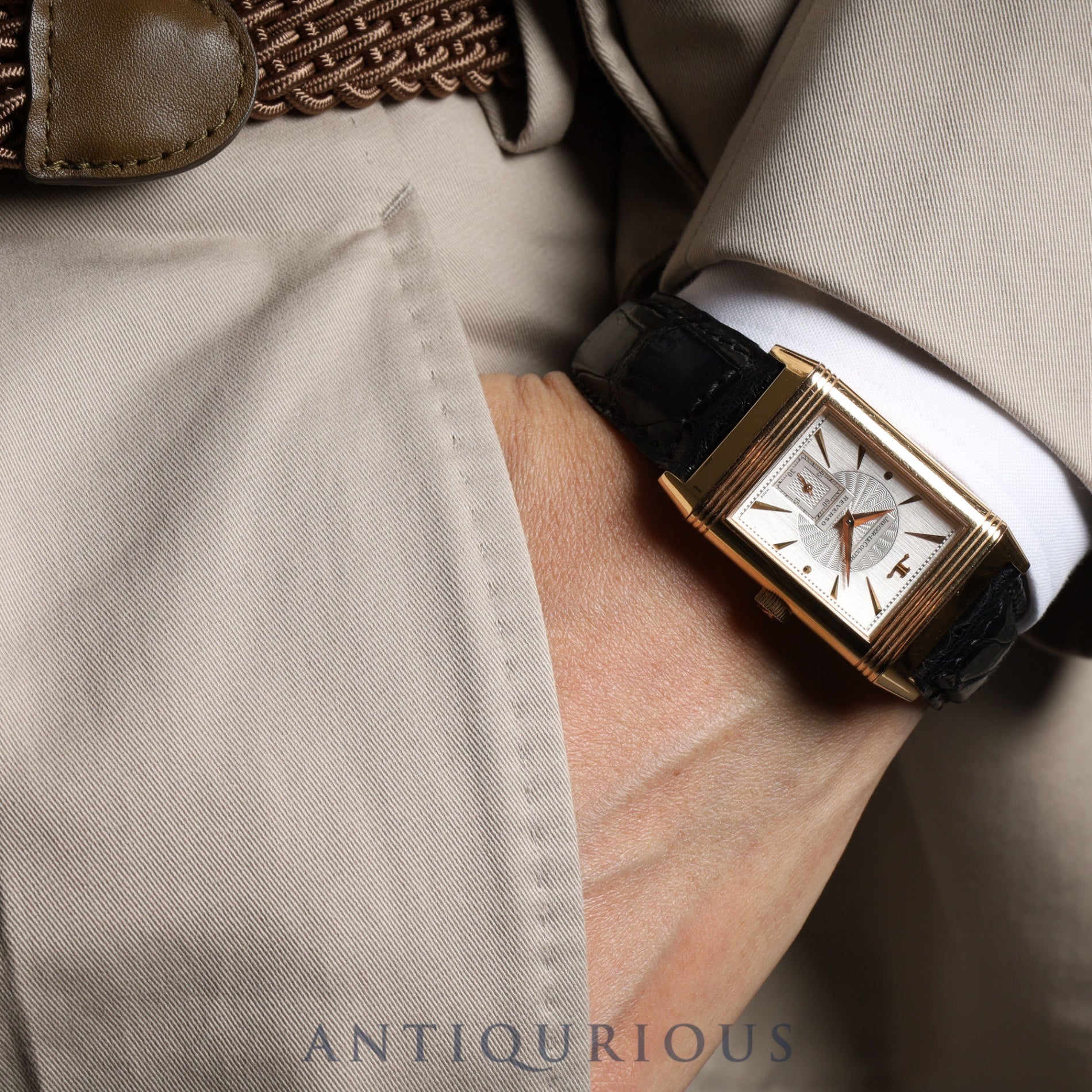 ジャガー・ルクルト ビッグレベルソ アールデコ 270.2.62 手巻き Cal.822AD 750PG 純正革ベルト 純正尾錠(750PG)シルバー / スケルトン文字盤 箱