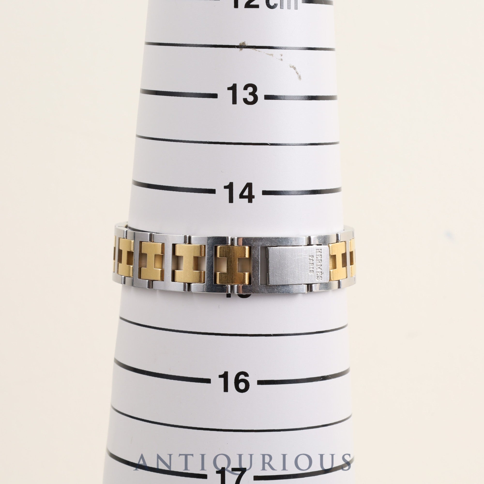 Hermes Rally 770301-4 Quartz Cal.976 001 SS/GP White Dial Warranty (1995) Box Overhauled