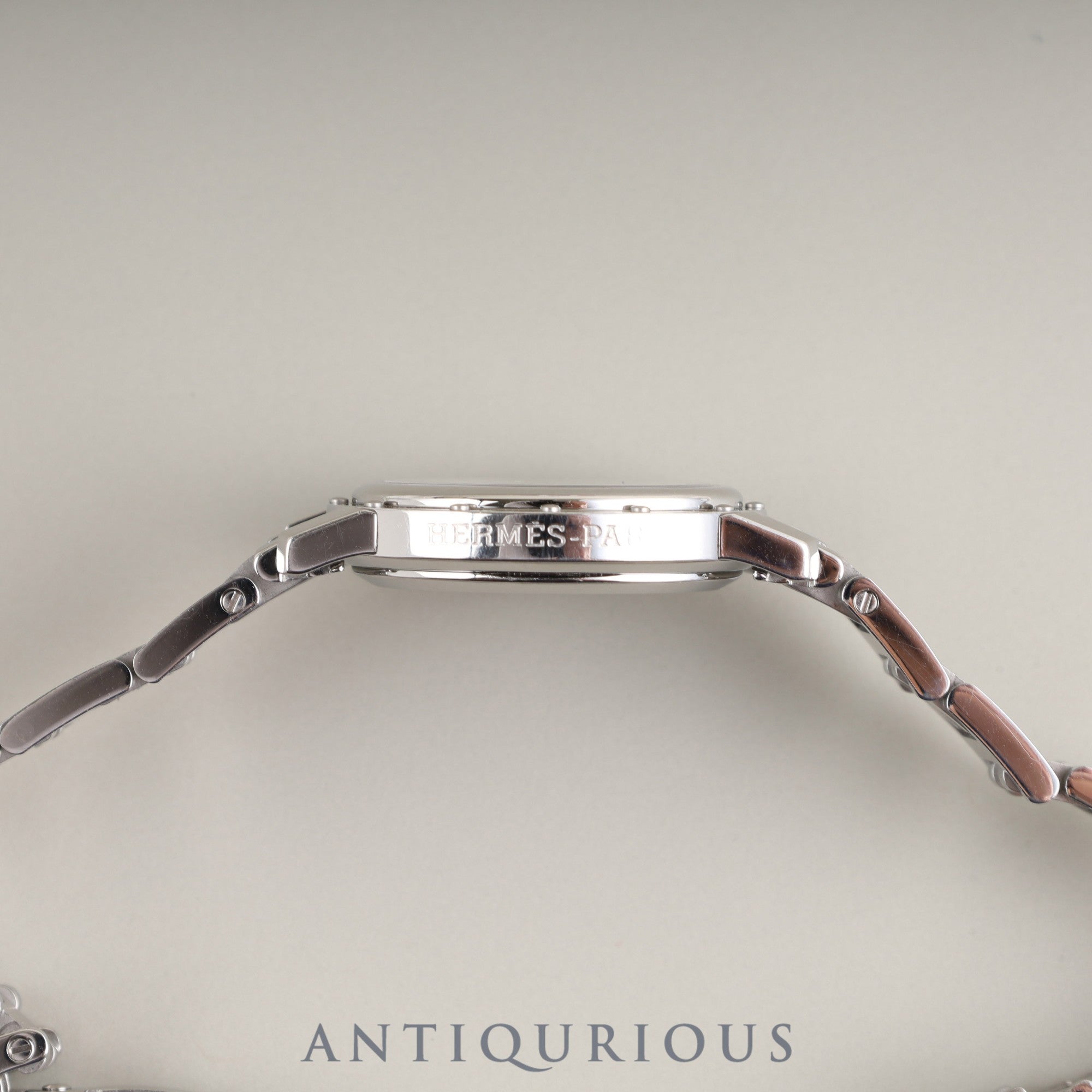 Hermes Clipper Oval CO1.210 Quartz Cal.976.001 SS SS White Guilloche Dial Overhauled