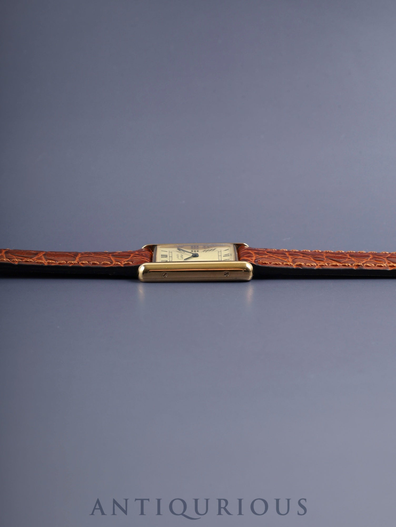 カルティエ マストタンク LM 590005 クォーツ Cal.90 SV925 革 純正ピンバックル(GP)アイボリーローマン文字盤(SWISS表記) オーバーホール済み