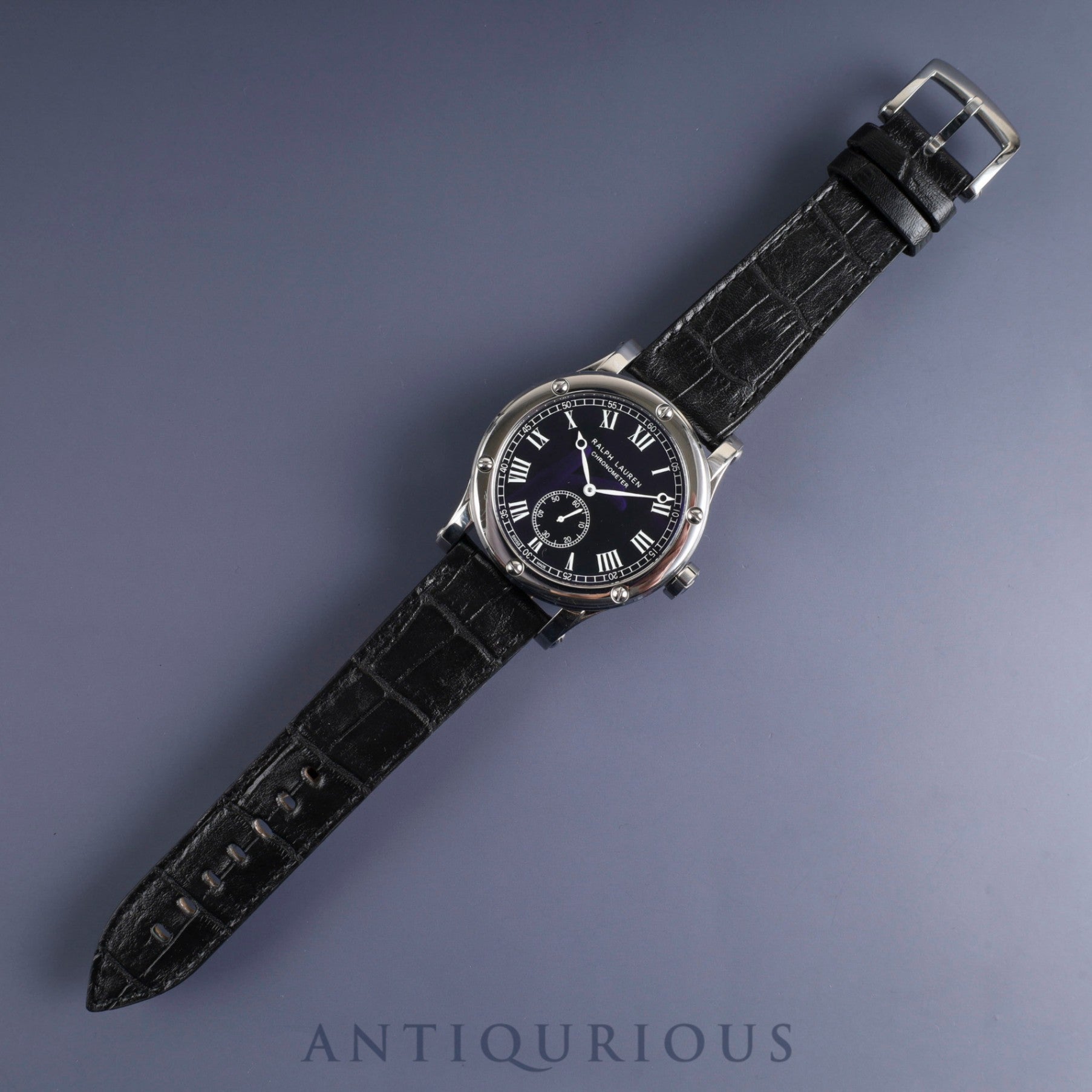 Ralph Lauren Sporting Classic Chronometer RLR0220706 / K02203 Automatic Cal.RL366 SS Leather Genuine Buckle (SS) Black Dial Genuine Replacement Belt Overhauled