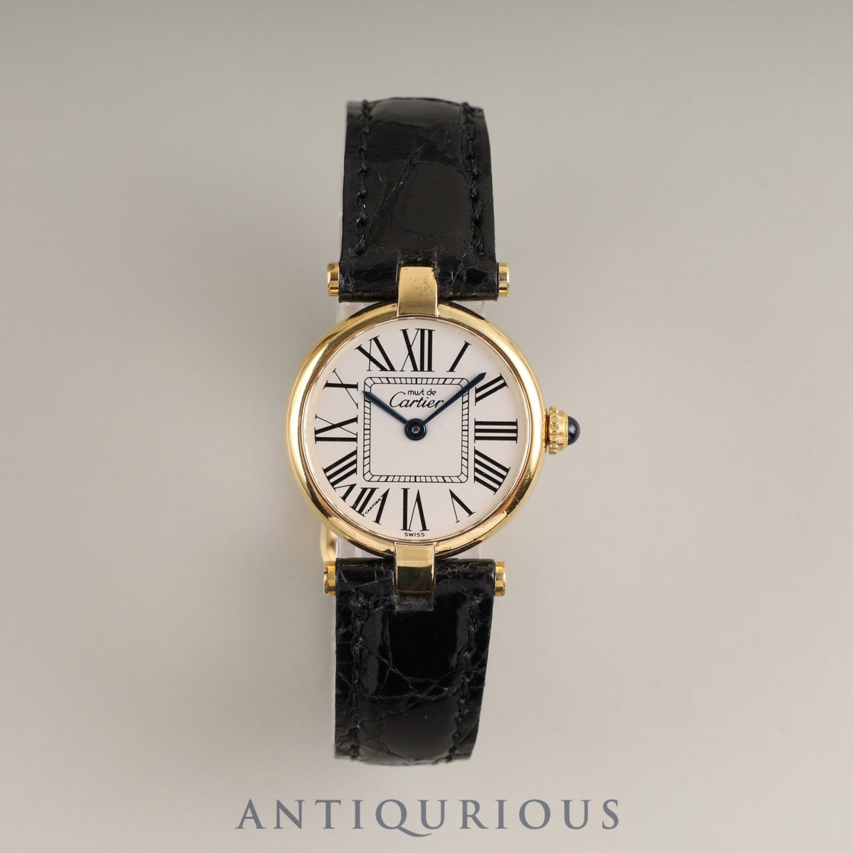 Cartier Must Vendome VLC SM 1851 Quartz Cal.690 SV925 Leather Genuine D-buckle (GP) Opalan dial Overhauled