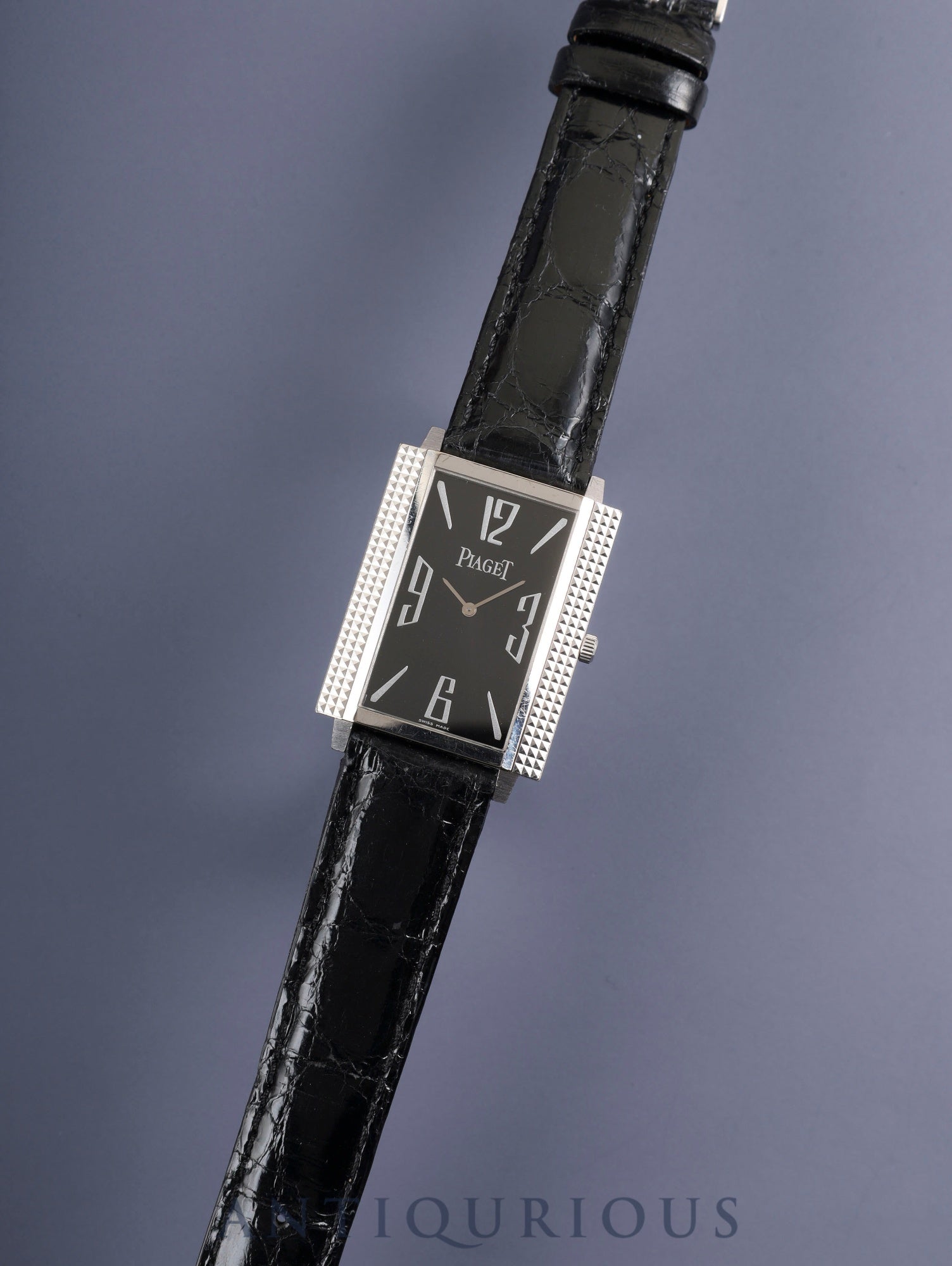 ピアジェ 1967 スクエア 90300 手巻き Cal.430P WG 革 純正尾錠(750)ブラックアラビア文字盤 純正ベルト オーバーホール済み