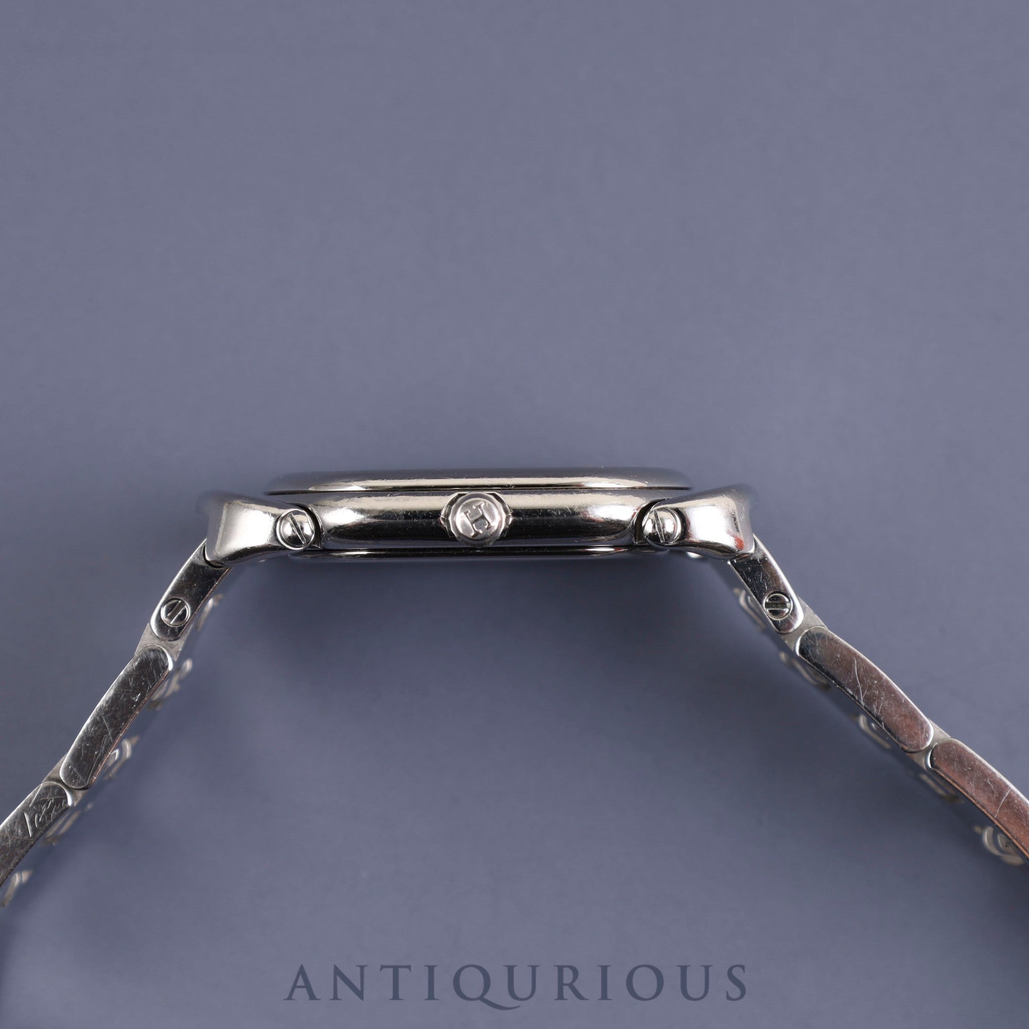 Hermes Rally RA1.210 Quartz Cal.976.001 SS Grey Dial Warranty (2005) Box Overhauled