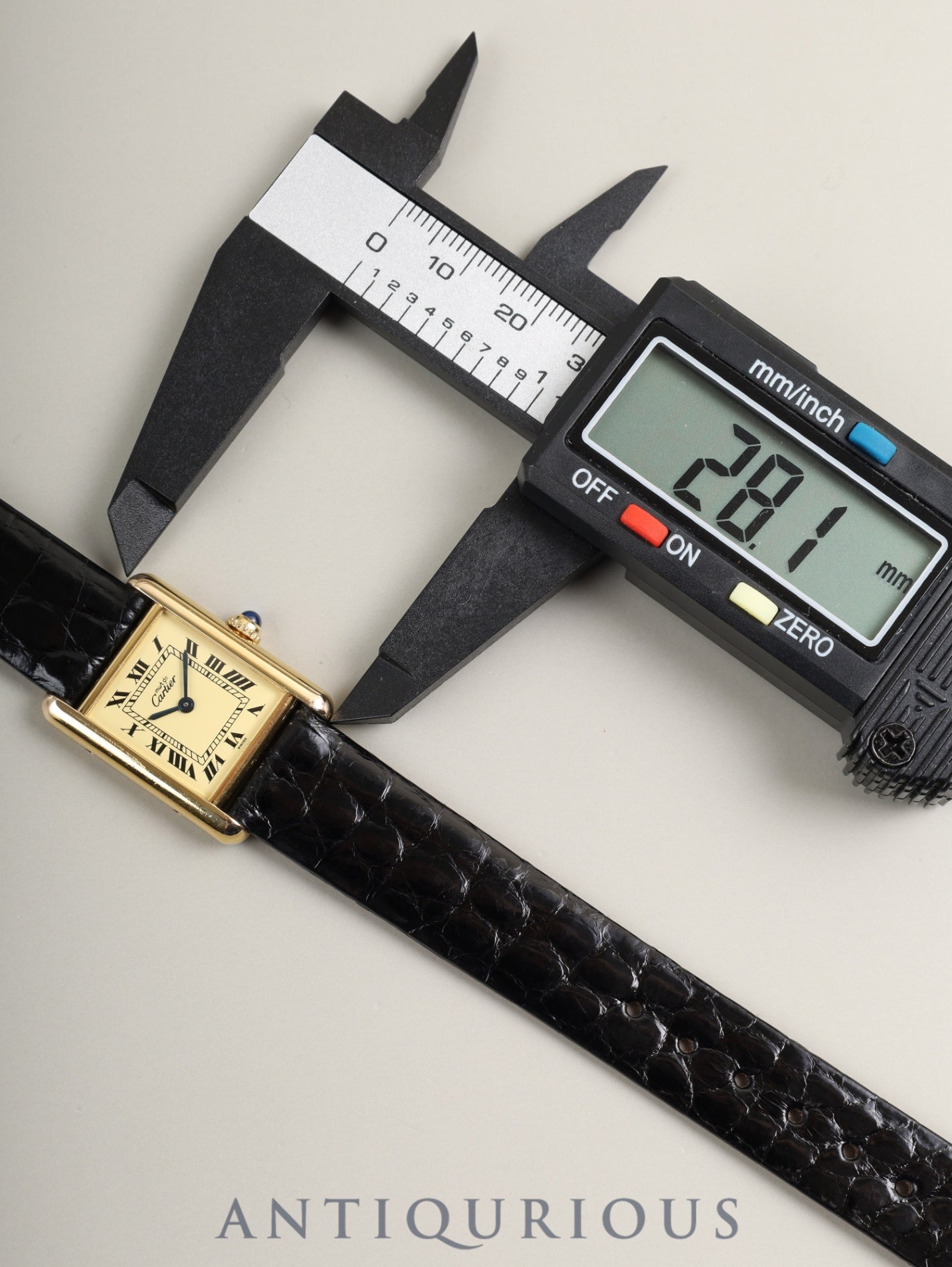 カルティエ マストタンク SM W1003153 / 1613 クォーツ Cal.057 SV925 革 純正尾錠(GP)アイボリーローマン文字盤(SWISS表記)箱 冊子 保証書(1997年)オーバーホール済み