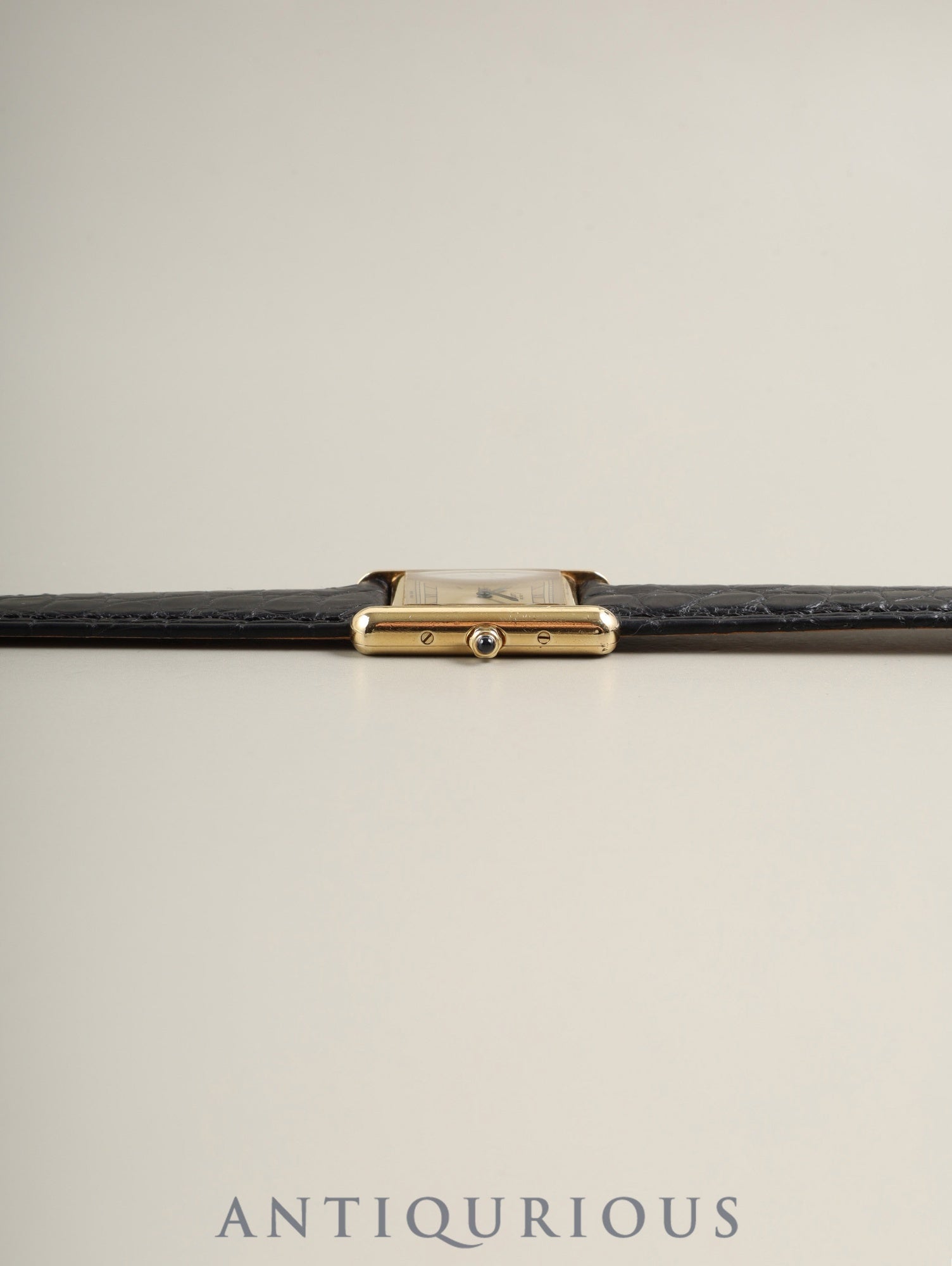 Cartier Must Tank SM 3 66001 Quartz SV925 Leather Genuine Pin Buckle (GP) Champagne Roman Dial (SWISS MADE marking) Complete service done at Cartier boutique