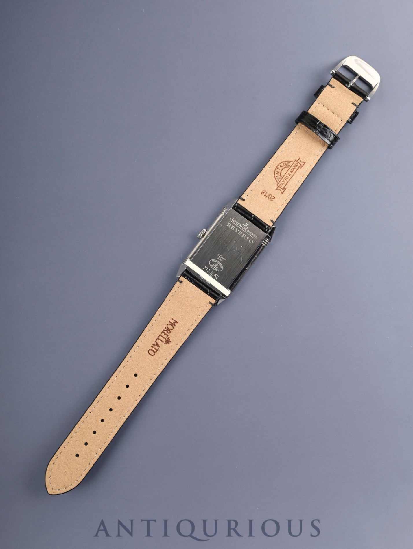 ジャガー・ルクルト グランド レベルソ ウルトラ スリム Q2788520/277.8.62 手巻き Cal.822 SS 革 純正ピンバックル(SS)シルバーアラビア文字盤 箱 保証書(2014年) 冊子 オーバーホール済み