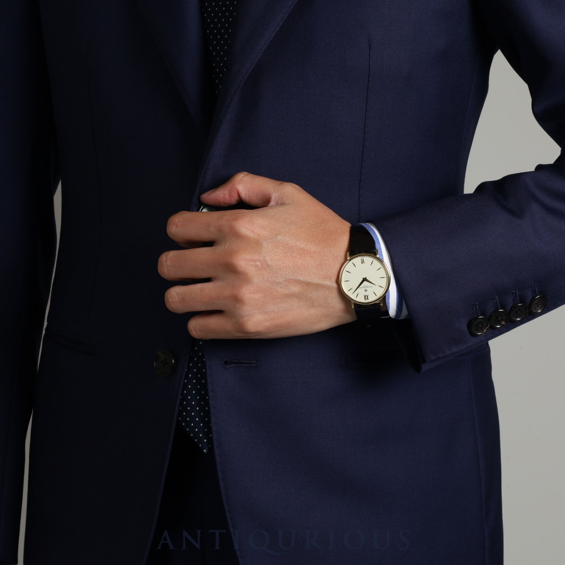 ヴァシュロン・コンスタンタン パトリモニー 33060 手巻き Cal.1003/1 750 革 純正尾錠(750)アイボリー文字盤 ケース裏彫りあり オーバーホール済み