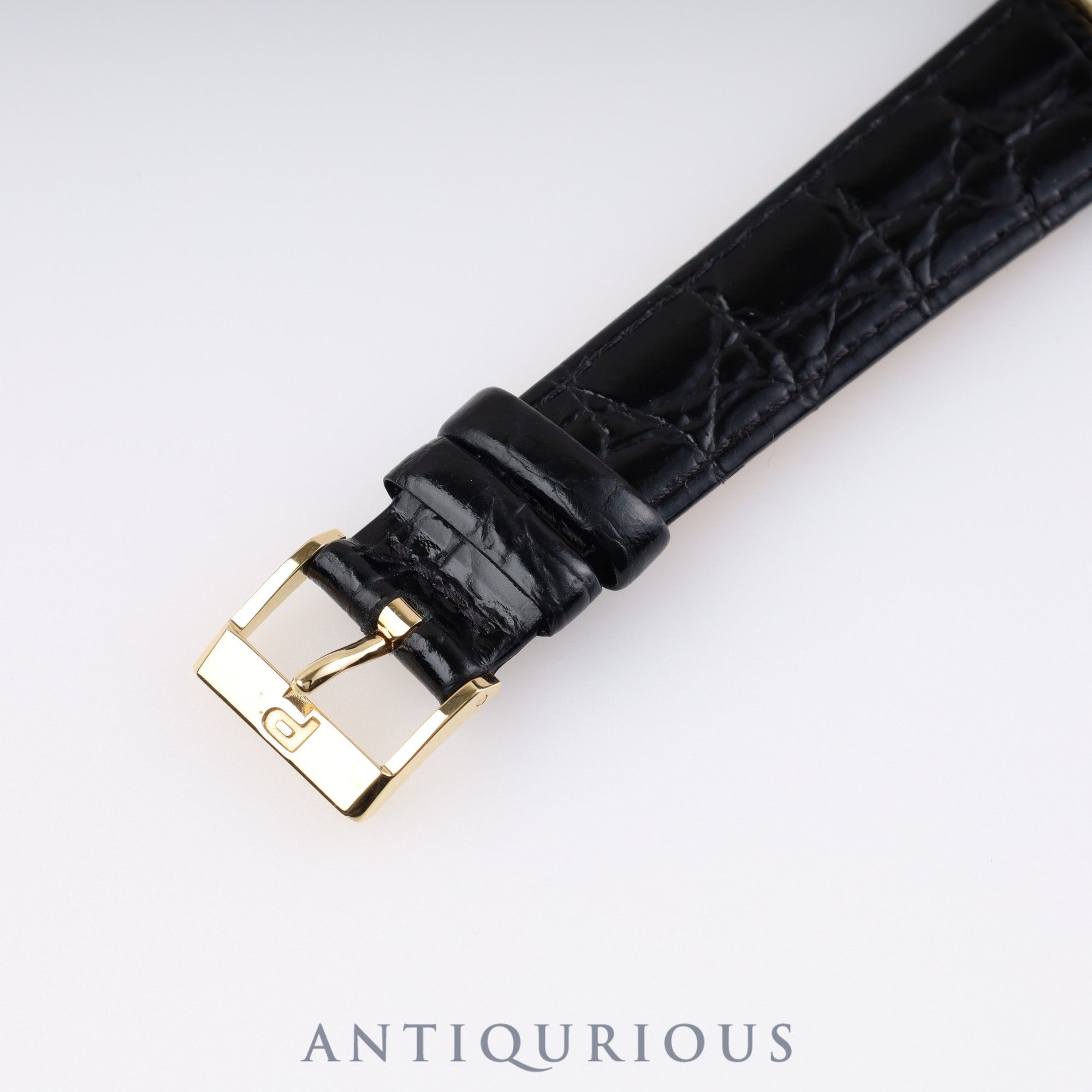 Piaget Round 90239 Manual winding Cal.9P2 YG Leather Genuine buckle (750) White dial Box Warranty (1989)