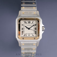 Cartier Santos Galbee LM W20011C4 / 187901 Quartz Stainless Steel/Yellow Gold Ivory Dial Completely serviced at a Cartier boutique