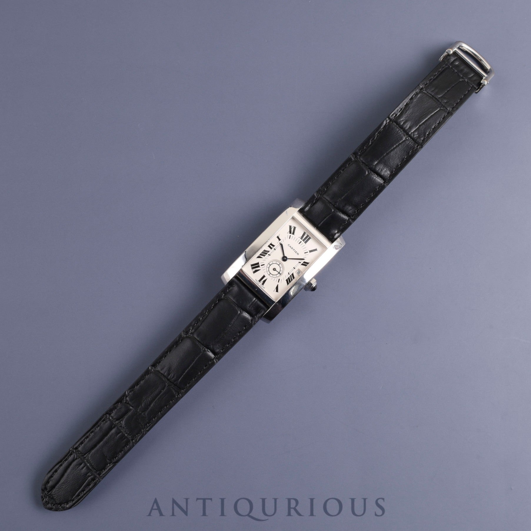 カルティエ タンクアメリカン MM W2600751 / 3012905 クォーツ Cal.012 750 革 純正Dバックル(750)ホワイトローマン文字盤 オーバーホール済み