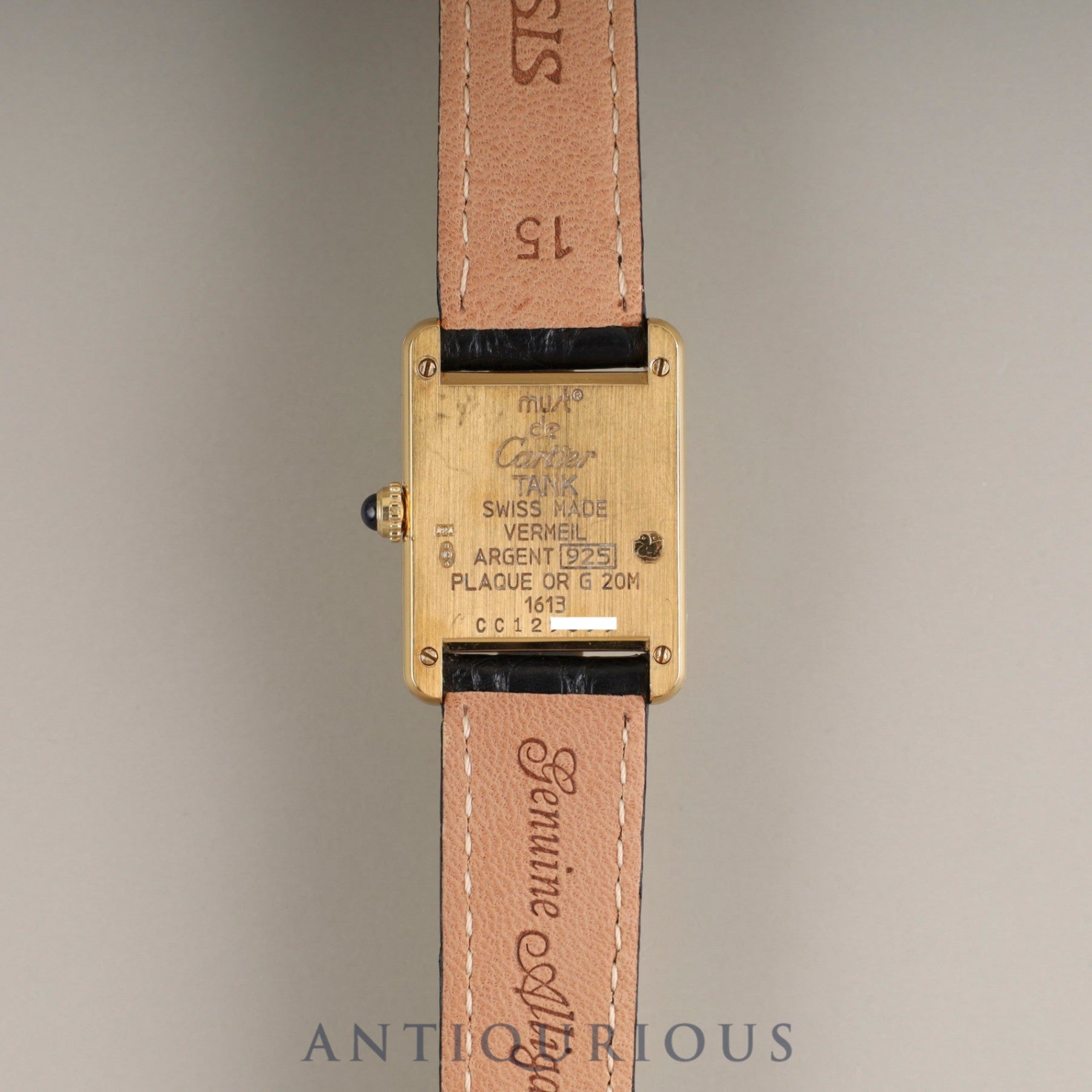 カルティエ マストタンク SM 1613 クォーツ Cal.957.06 SV925 革 純正Dバックル(GP) サイドトリニティ文字盤 1996年頃〜1998年頃 オーバーホール済み
