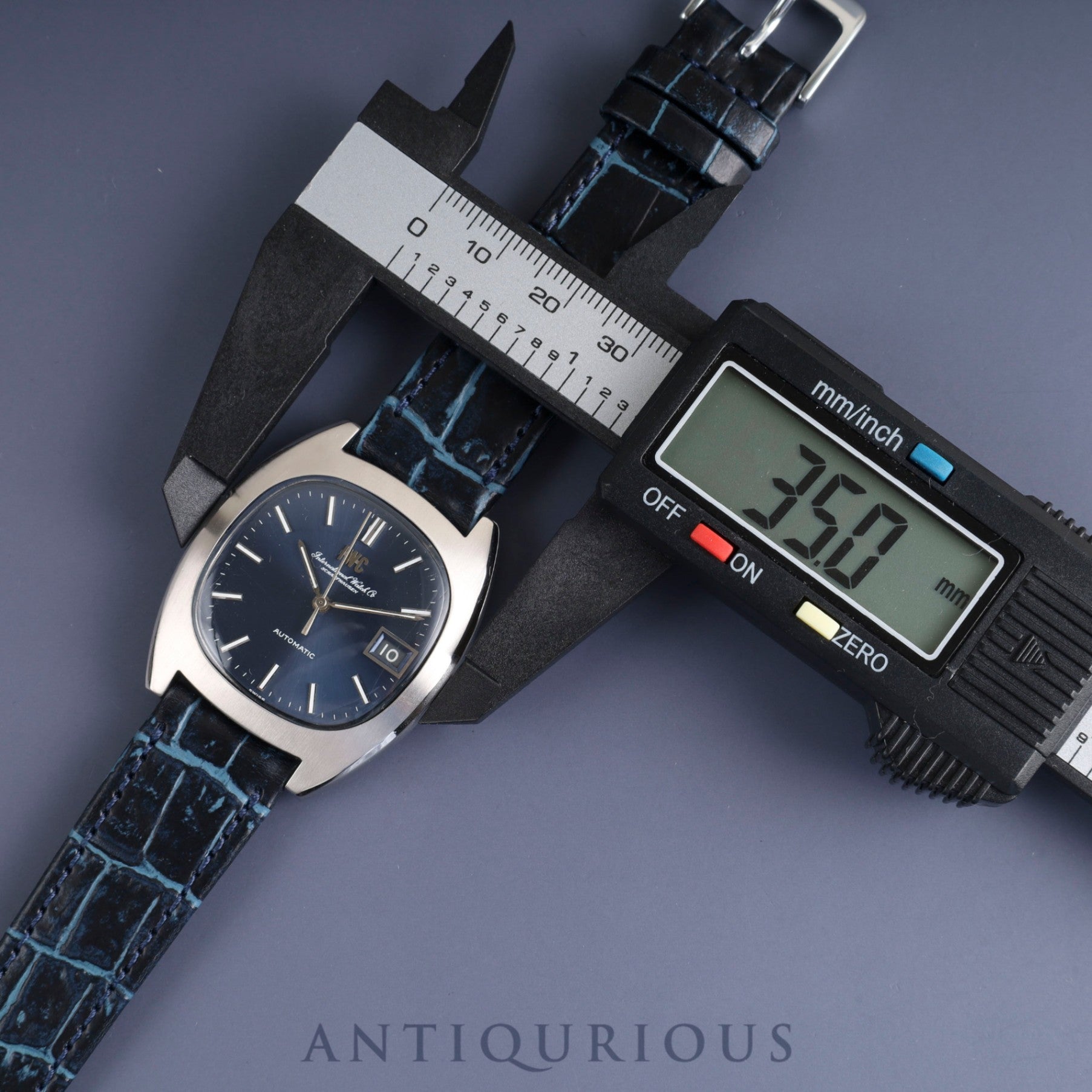 IWC オールドインター シャウハウゼン TVスクリーン 1872 自動巻き Cal.8541B SS 革 社外尾錠(SS) ブルー文字盤 オーバーホール済み アイダブリュシー