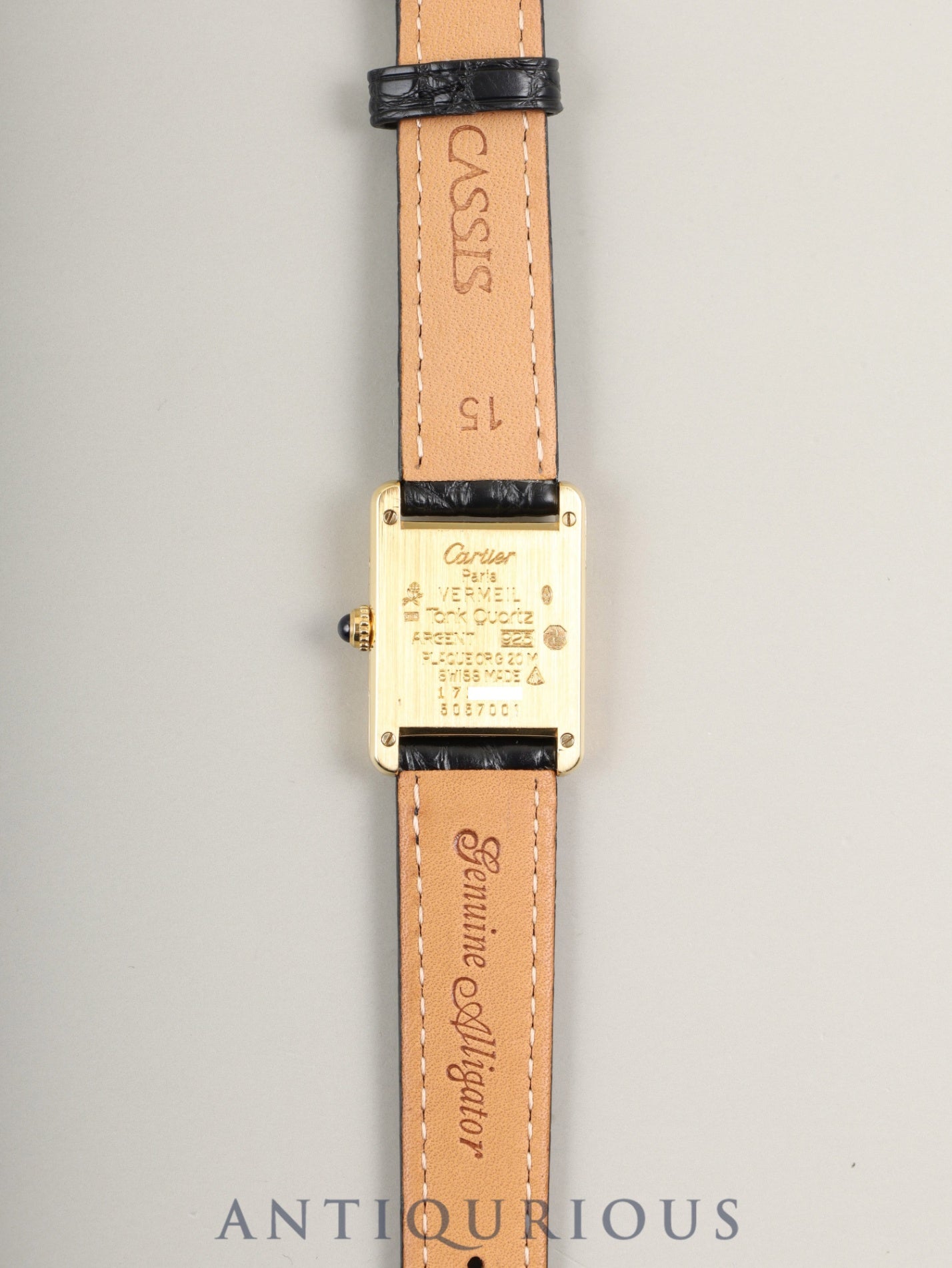 カルティエ マストタンク SM W1005554 / 5057001 クォーツ Cal.057 SV925 革 純正尾錠(GP)オパラン文字盤 オーバーホール済み 新品仕上げ済み