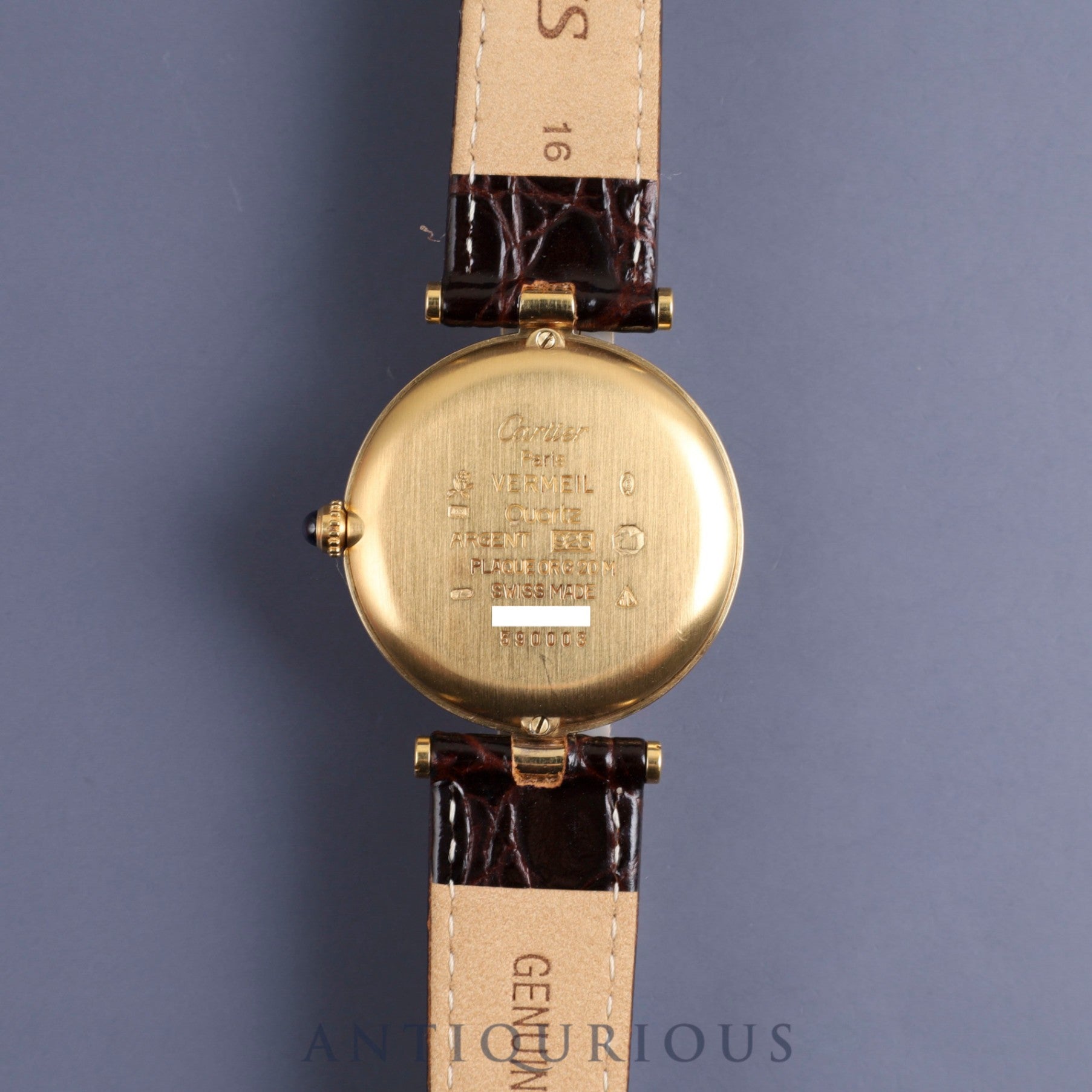 カルティエ マスト ヴァンドーム VLC LM W1006454 / 590003 クォーツ Cal.90 SV925 革 純正尾錠(GP)トリニティ文字盤 オーバーホール済み