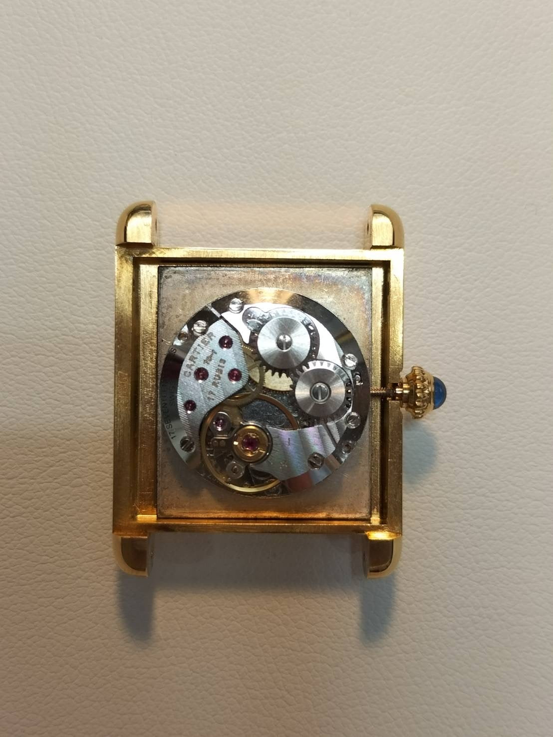 カルティエ マストタンク LM 81974913 手巻き Cal.78-1 SV925 革 純正ピンバックル(GP)ブラックローマン文字盤(SWISS表記) オーバーホール済み