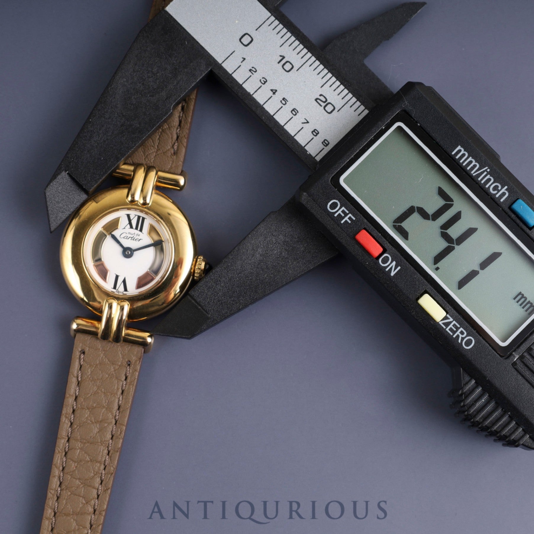 Cartier Must Colisee W1006654 / 590002 Quartz Cal.90.06 SV925 Leather Third party buckle (GP) Trinity dial Box Warranty (1995) Overhauled