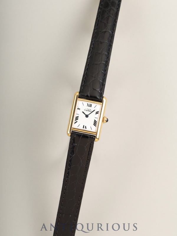カルティエ マストタンク SM W1009654 / 1613 クォーツ Cal.057 SV925 革 純正Dバックル(GP) 飛びローマンCC文字盤(SWISS表記)オーバーホール済み