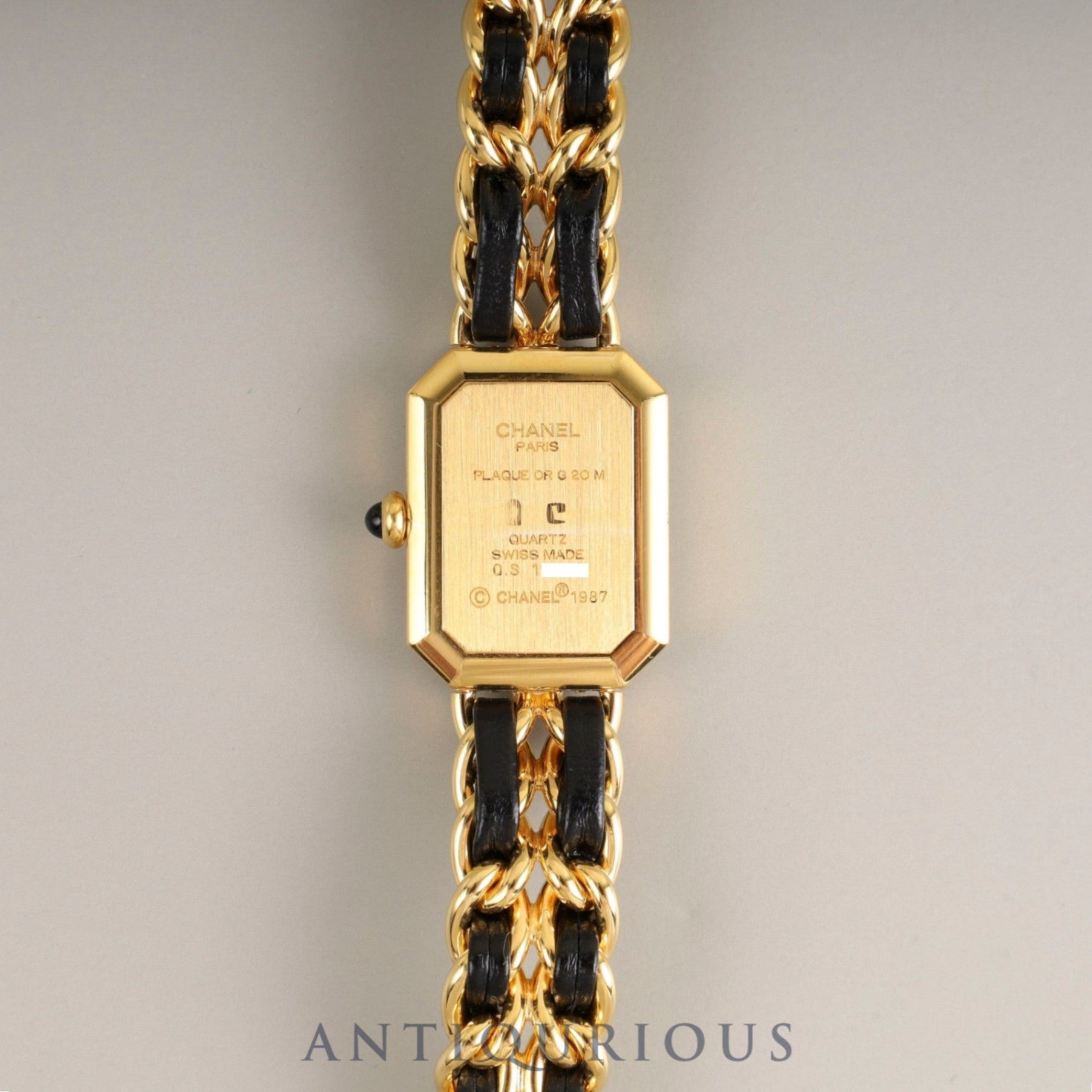 Chanel Premiere S H0001 Quartz Cal.976.001 GP GP/Leather Black Dial Overhauled