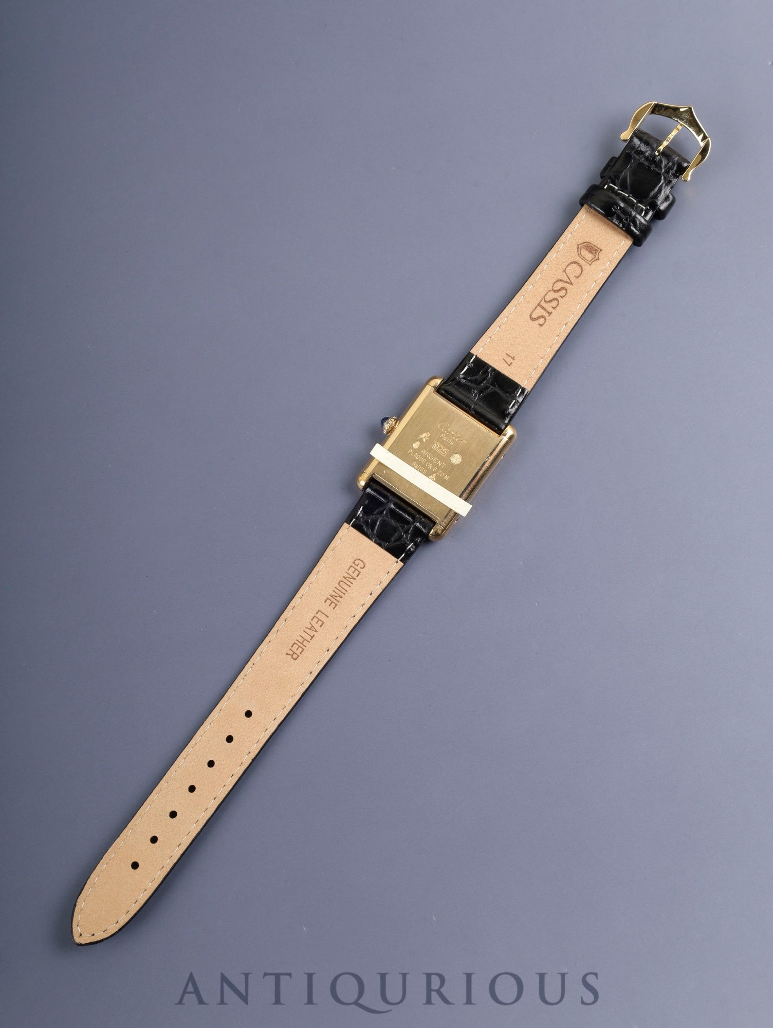 カルティエ マストタンク LM 6 手巻き Cal.78-1 SV925 革 純正ピンバックル(GP)ラピスラズリ文字盤(SWISS表記)純正レザーベルト付き オーバーホール済み