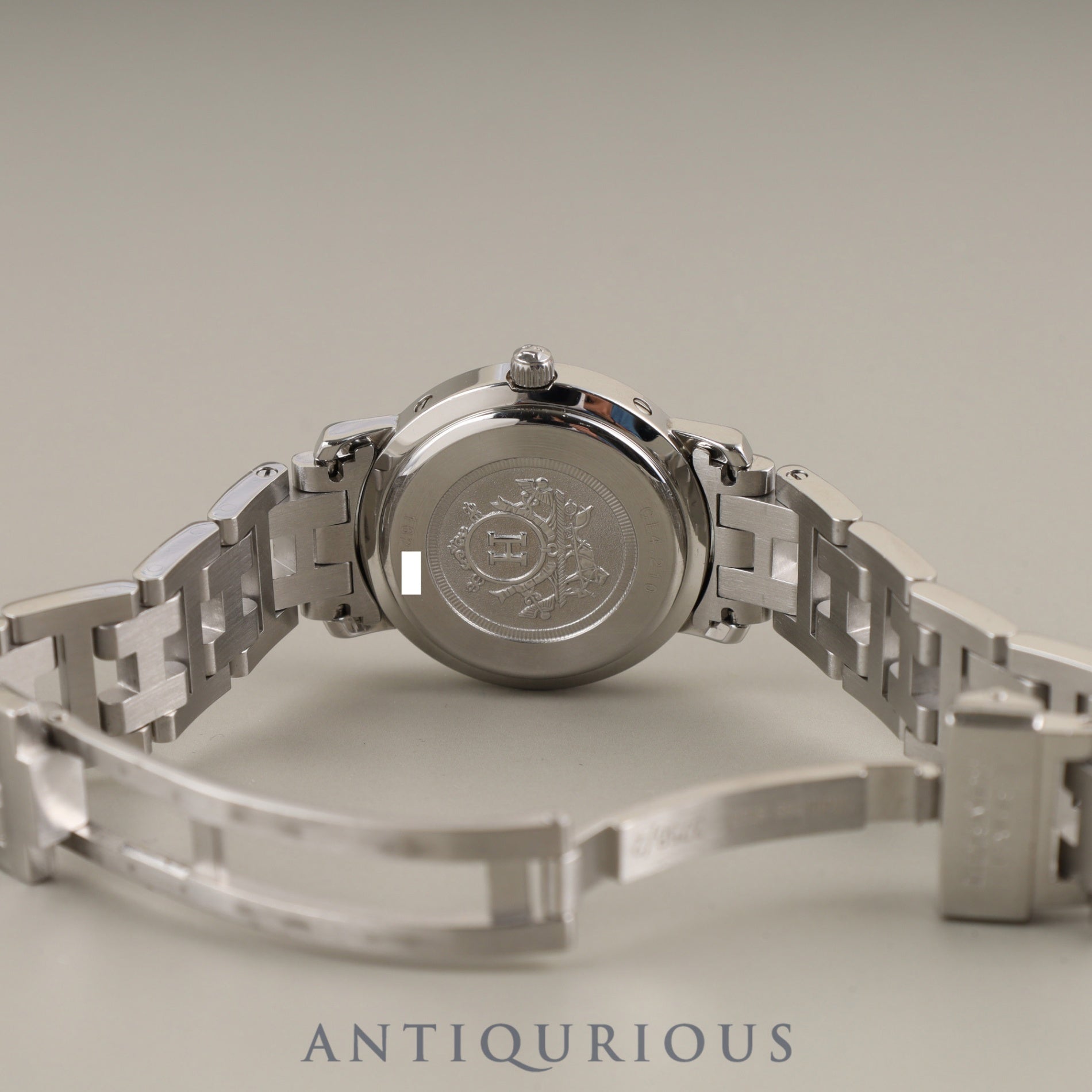 エルメス クリッパー CL4.210 クォーツ SS SS ブルー文字盤 箱 冊子 保証書 オーバーホール済み