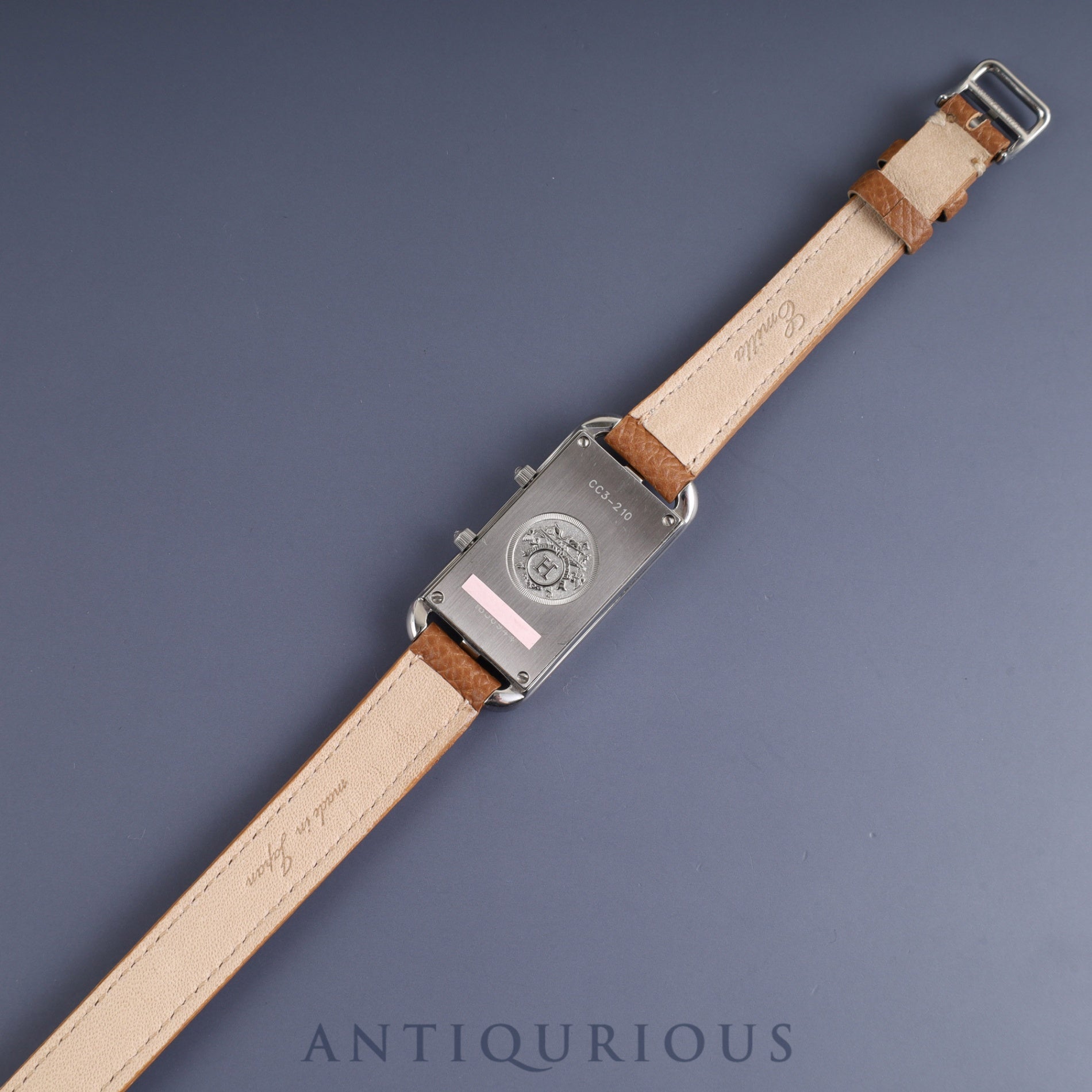 Hermes Cape Cod Dezone CC3-210 Quartz Cal.E01001 SS Leather Genuine Buckle (SS) Silver Dial Overhauled