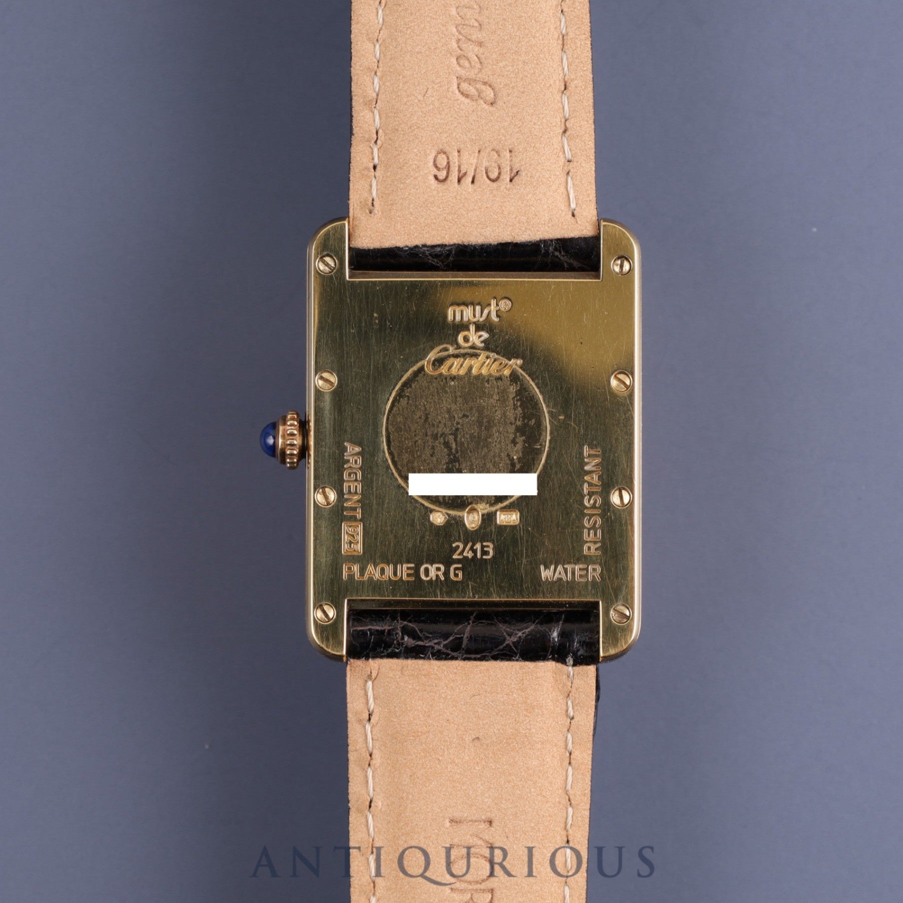 Cartier Must Tank GM (XL) W1017454 / 2413 Quartz Cal.687 925 Leather Ivory Roman Dial Circa 1990-2004 Box Overhauled