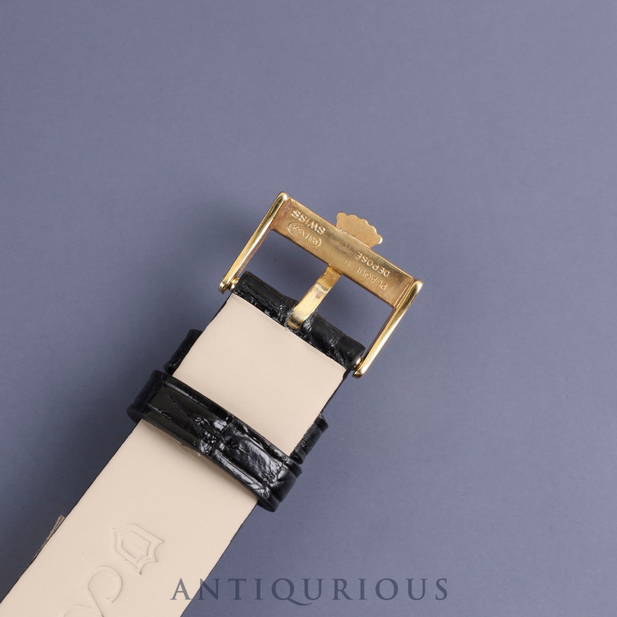 Rolex Cellini 4112 Manual winding Cal.1601 750YG Leather Genuine buckle (GP) White Roman dial 32mm N series (1991) Overhauled