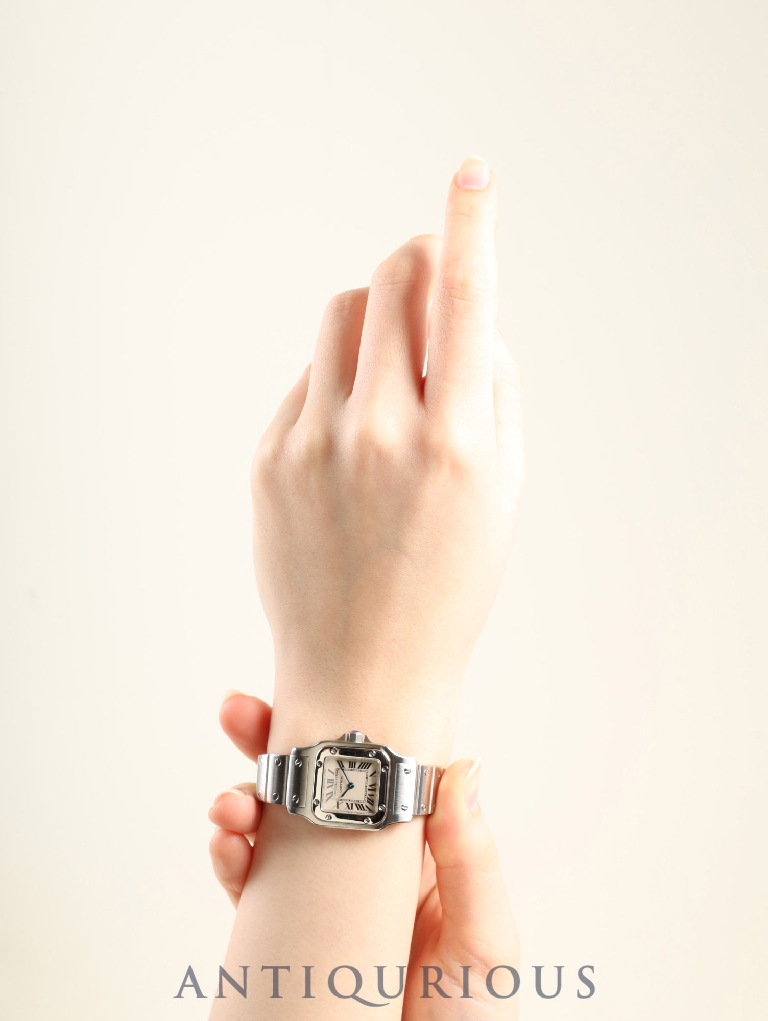 Cartier Santos Galbee SM W20056D6 / 1565 Quartz Caliber - Stainless Steel Ivory Roman Dial Completely Serviced at a Cartier Boutique