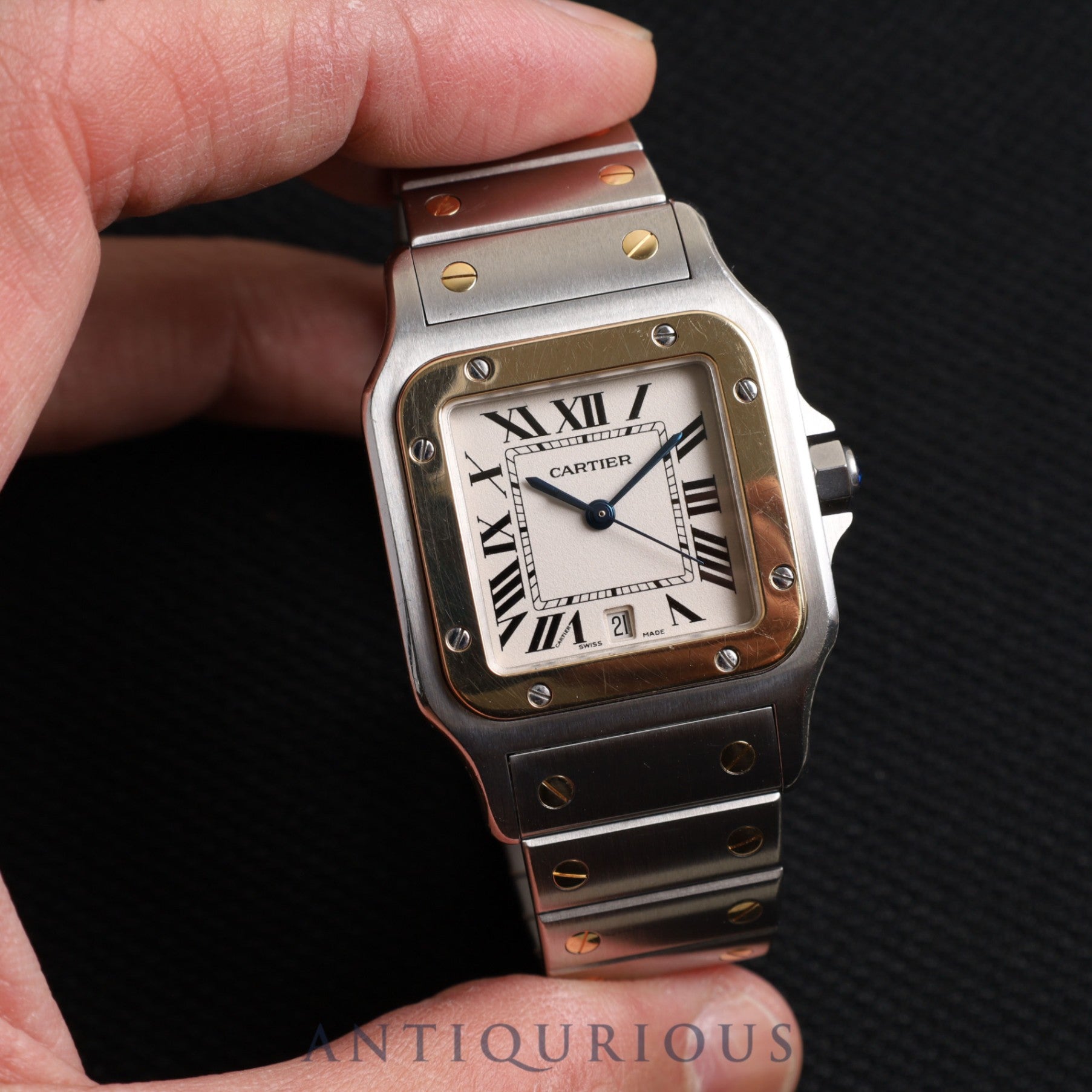 Cartier Santos Galbee LM W20011C4 / 1566 Quartz Cal.687 SS/YG SS/YG Ivory Dial Box Overhauled