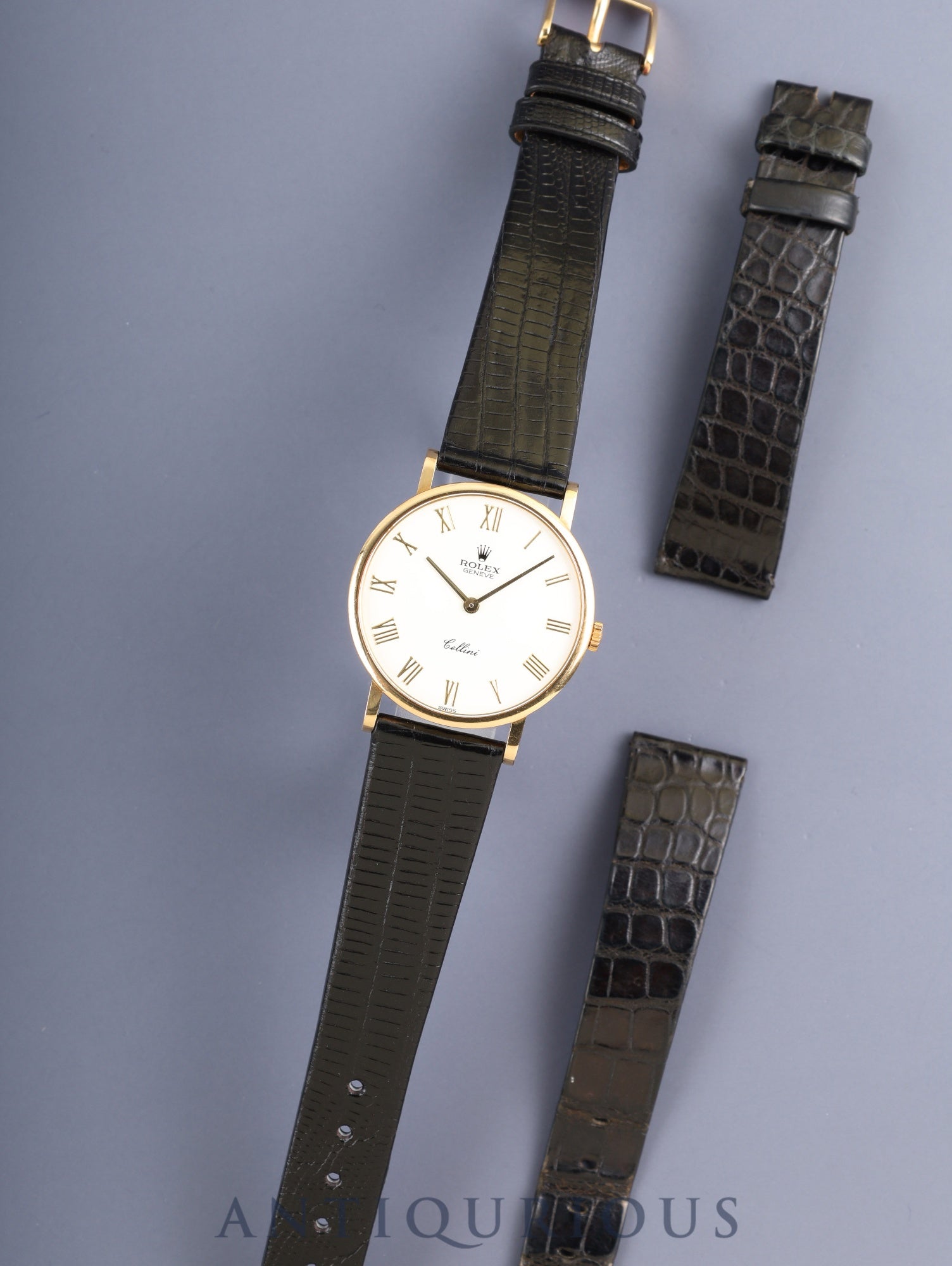 ロレックス チェリーニ 5112 手巻き Cal.1602 750YG 革 純正ピンバックル(750YG) ホワイトローマン文字盤 W番(1994年~1995年)オーバーホール済み