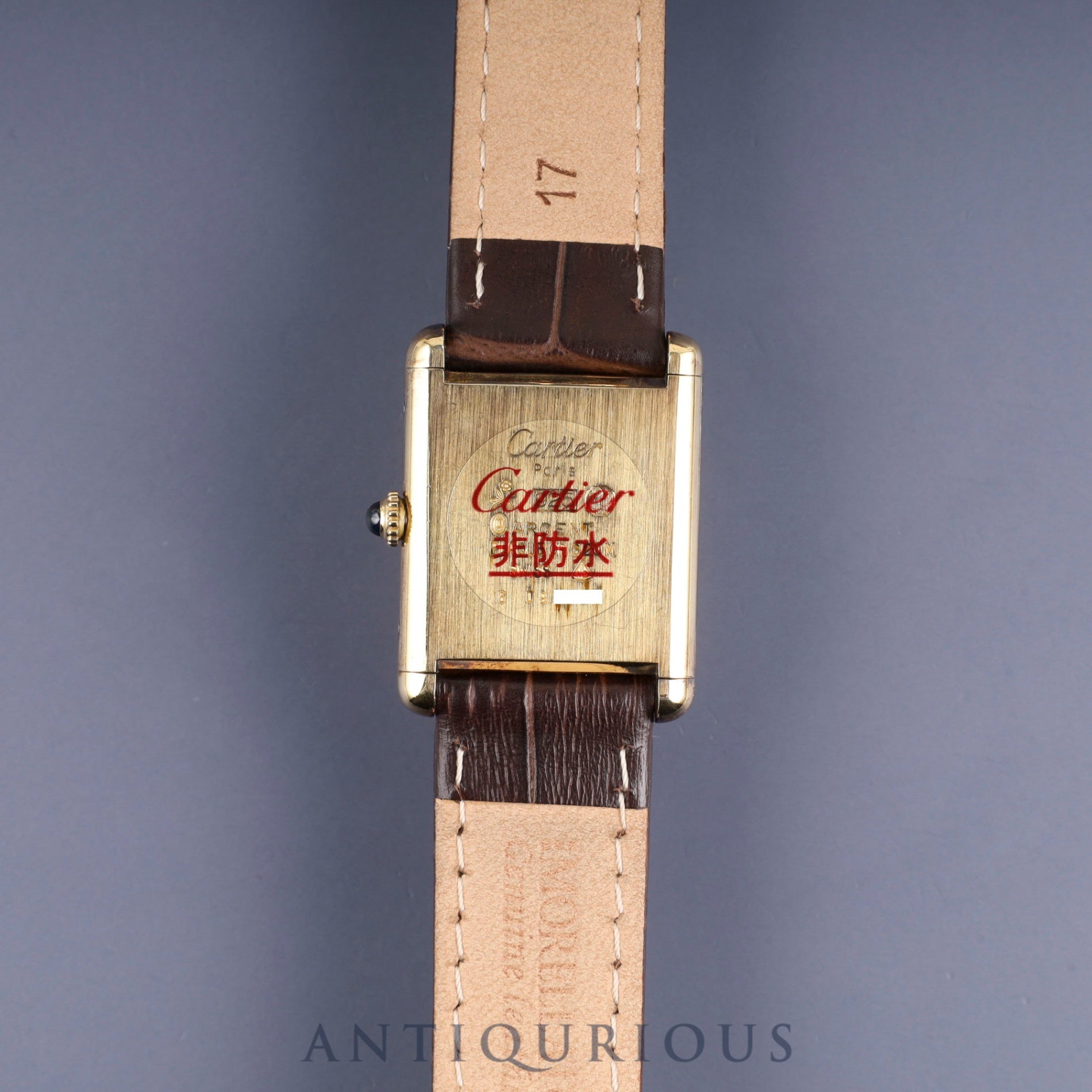 カルティエ マストタンク LM 手巻き SV925 革 純正尾錠(GP) アイボリーローマン文字盤 1976年頃~1981年頃 カルティエブティックにてコンプリートサービス済み