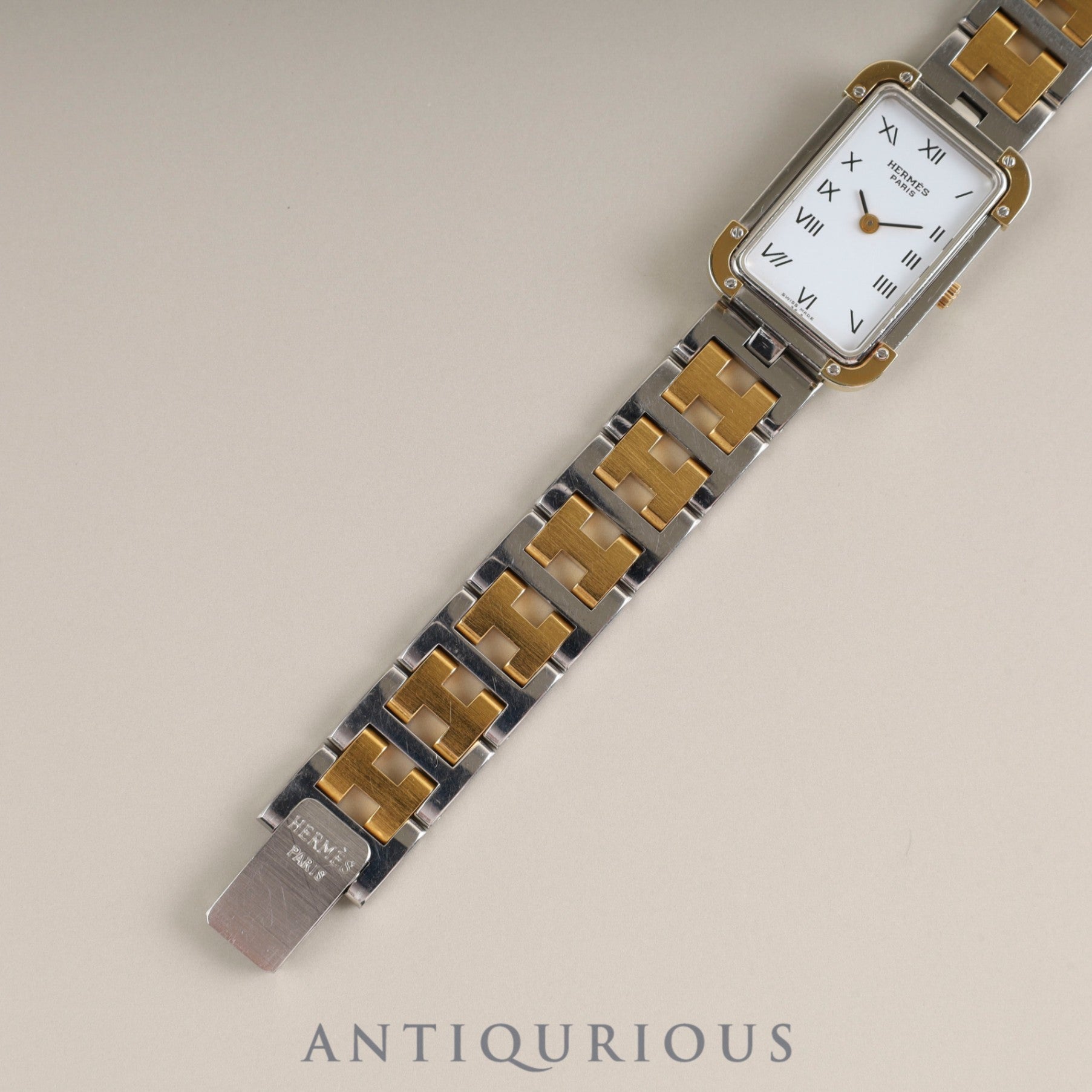 エルメス クロアジュール CR1.240 クォーツ Cal.976.001 SS/GP SS/GP ホワイト文字盤 オーバーホール済み