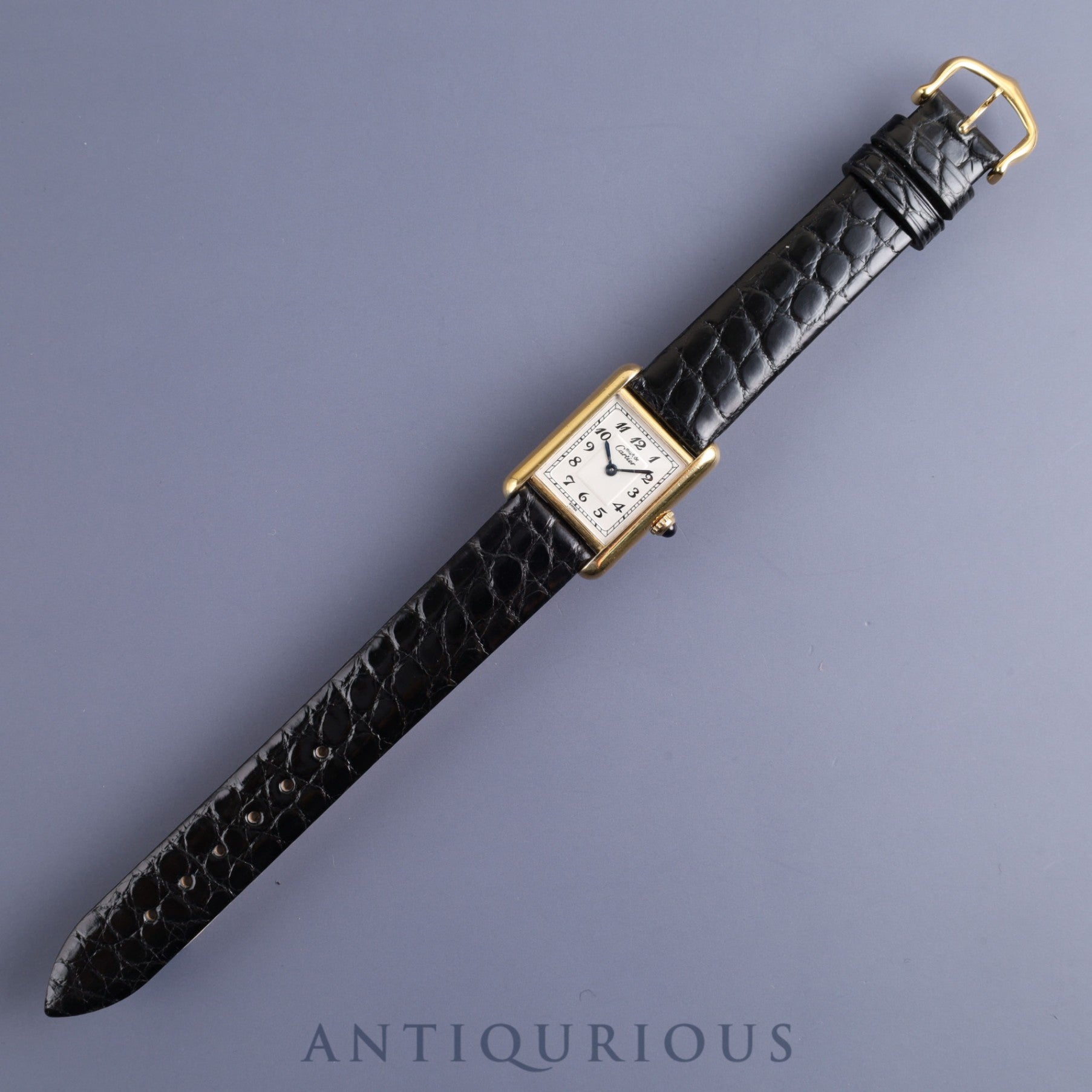 カルティエ マストタンク SM 5057001 クォーツ SV925 革 純正尾錠(GP) アラビア文字盤 カルティエブティックにてコンプリートサービス(フルメンテナンス)済み 新品仕上げ済み