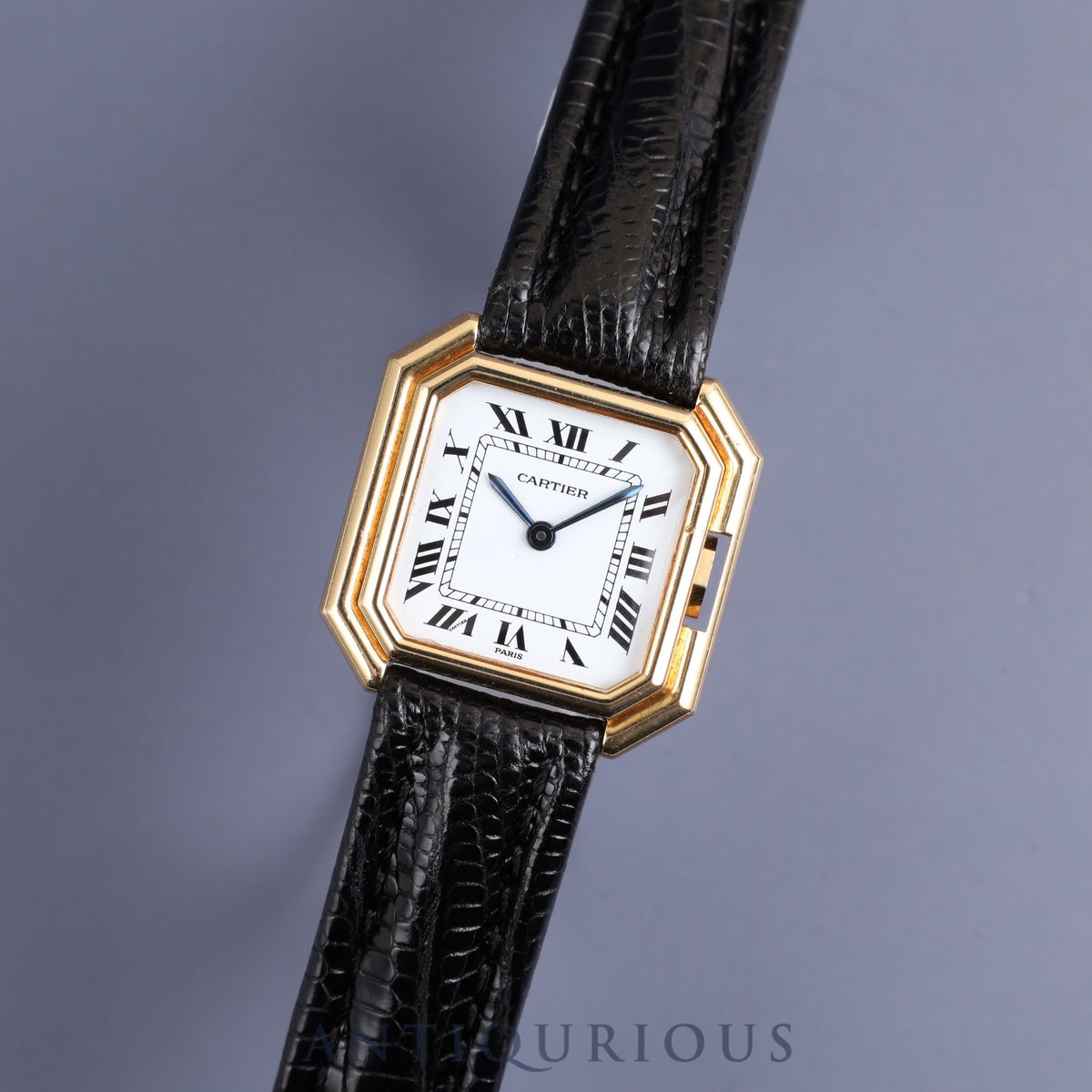 Cartier Santur SM 78100 Manual winding Cal.78-1 YG Leather Genuine buckle (750YG) White Roman dial Overhauled