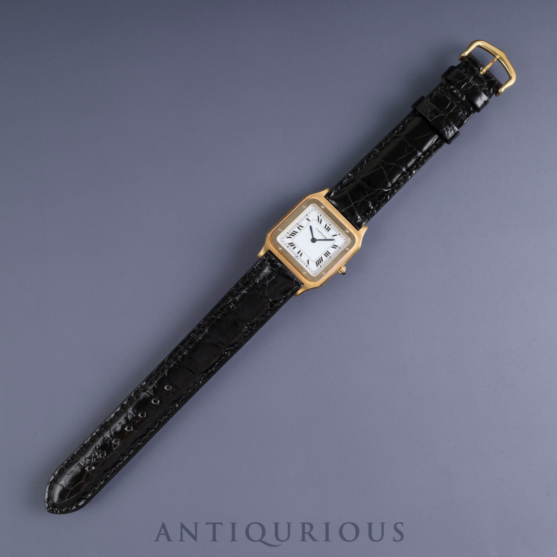 Cartier Santos-Dumont LM 9606 Manual winding Cal.21 750 Leather Genuine buckle (GP) White Roman dial Overhauled