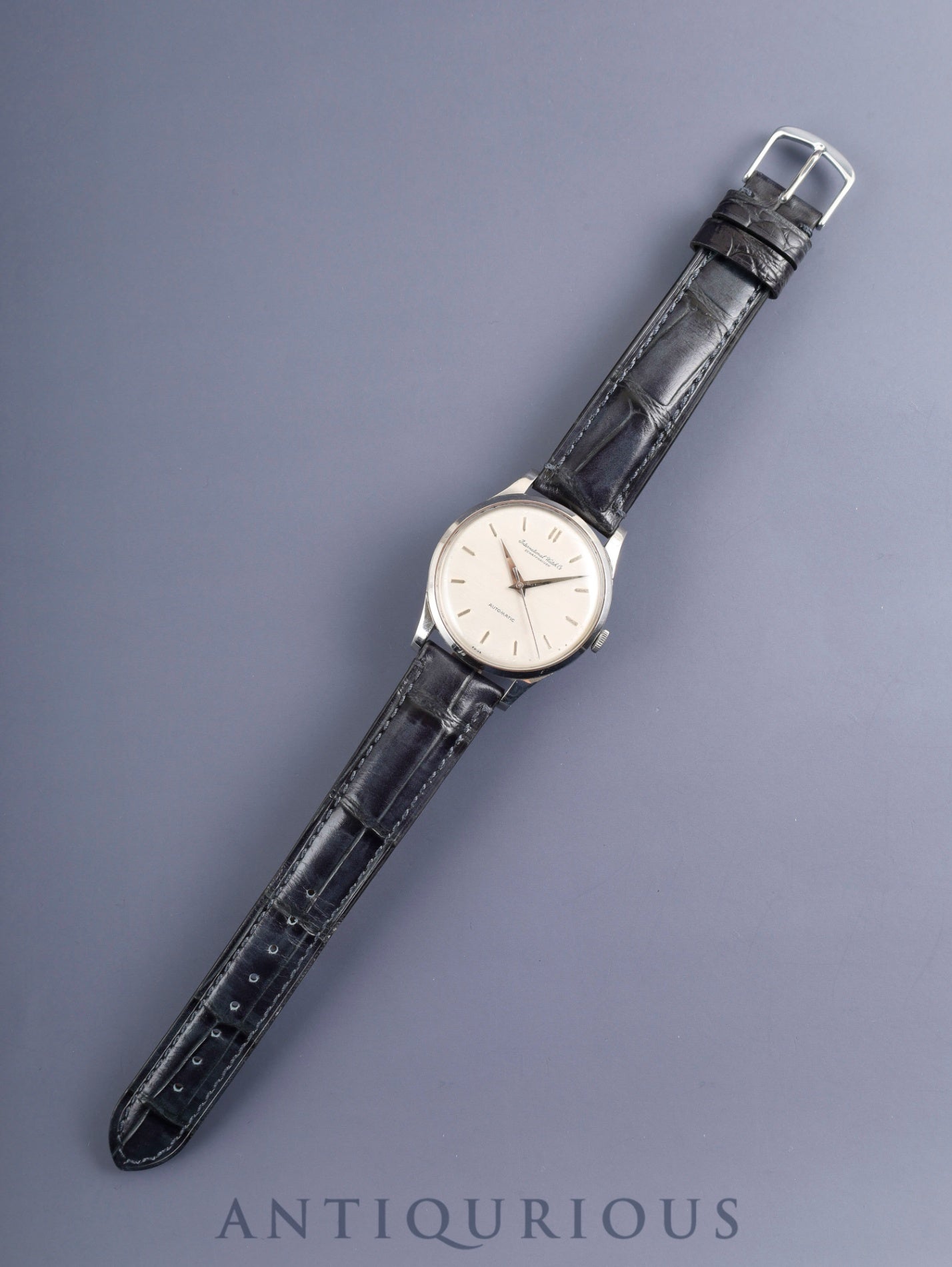 IWC オールドインター ラウンド 自動巻き Cal.C.853 SS 革 社外尾錠(SS)シルバー文字盤 オーバーホール済み アイダブリュシー