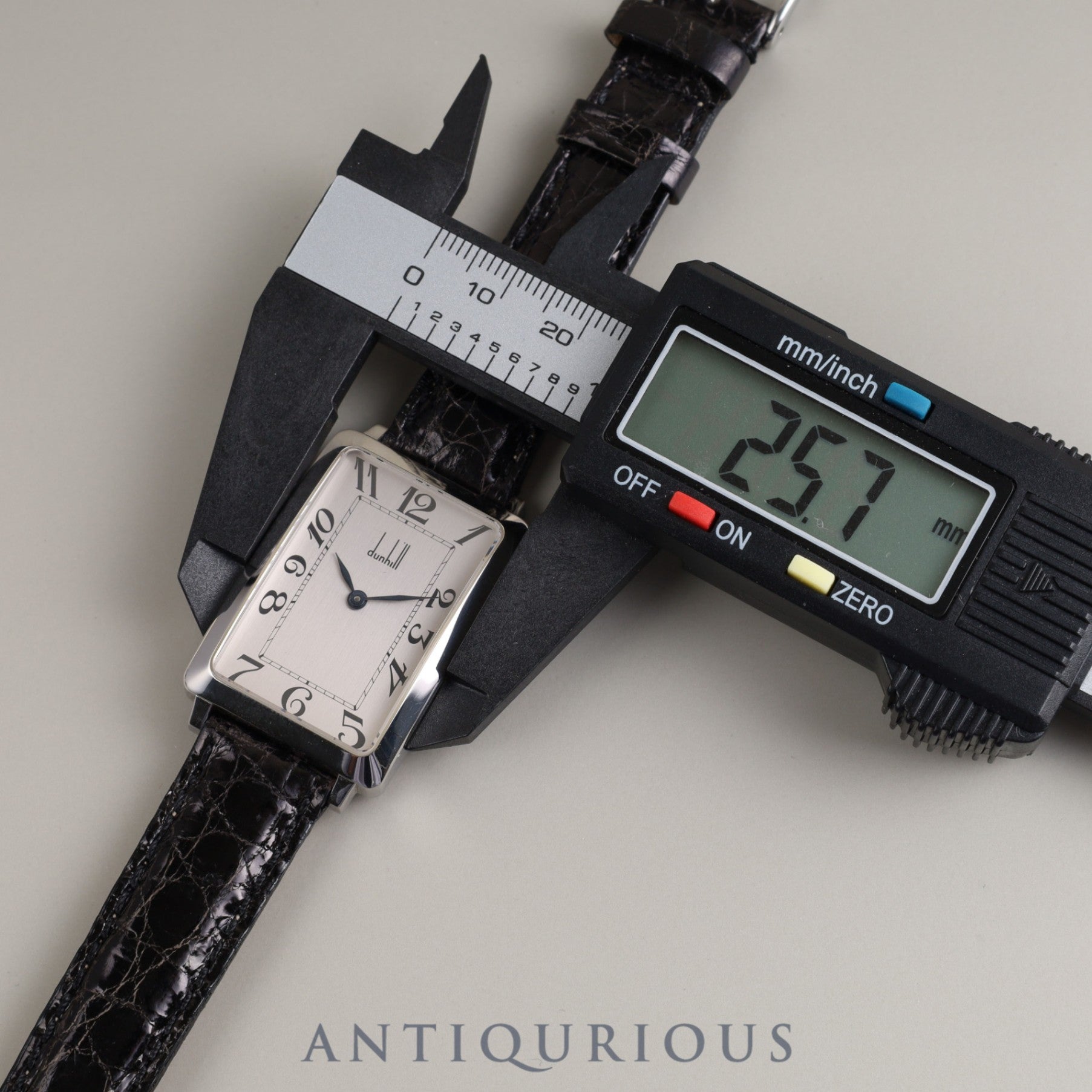 Dunhill Centenary, manual winding, stainless steel, leather, silver dial, overhauled