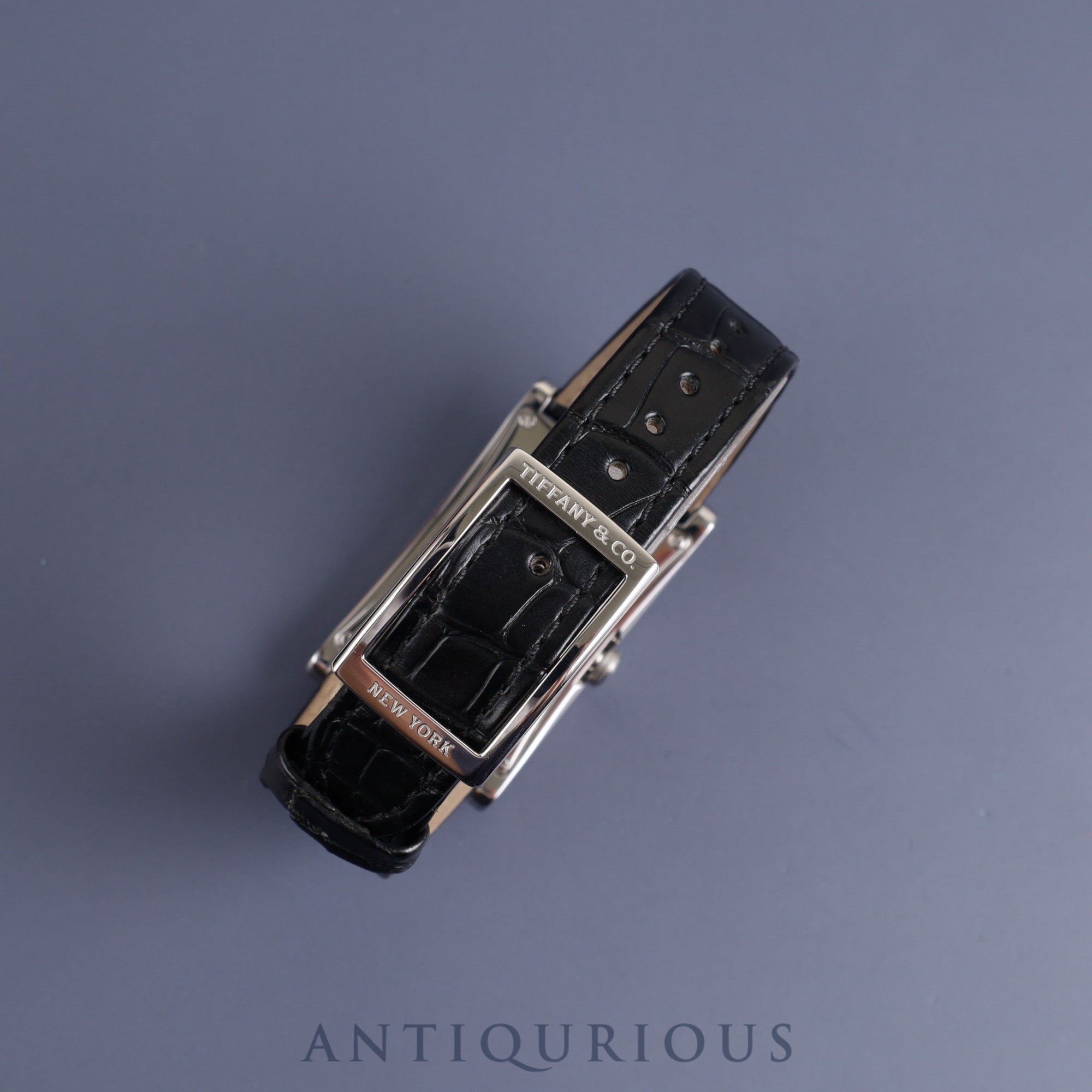 ティファニー イーストウエスト 37447102 クォーツ SS 純正革ベルト 純正バックル(SS)シルバー文字盤 サービスケース オーバーホール済み